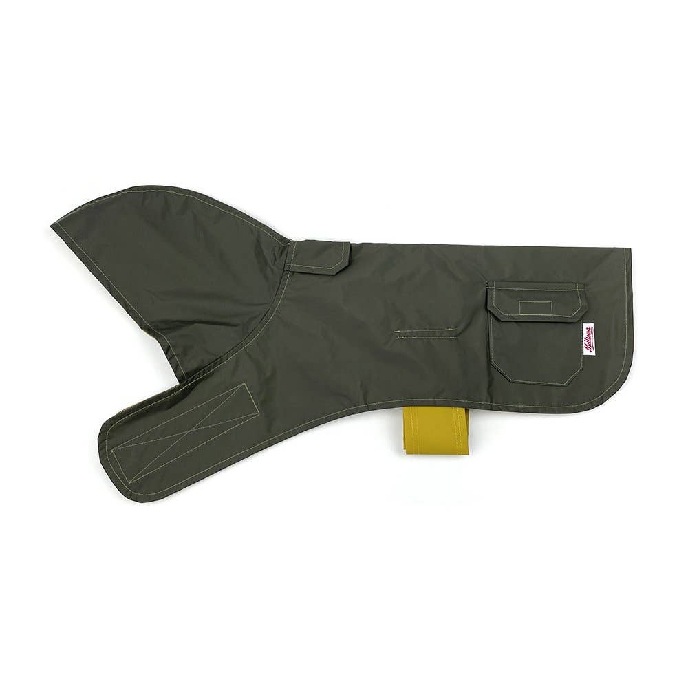Milltown Brand - Dog Reversible Rain Coat - Olive/Mustard