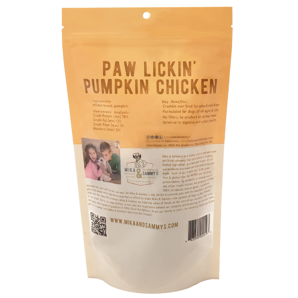 Mika and Sammy's Gourmet Pet Treats - Paw Lickin' Pumpkin Chicken
