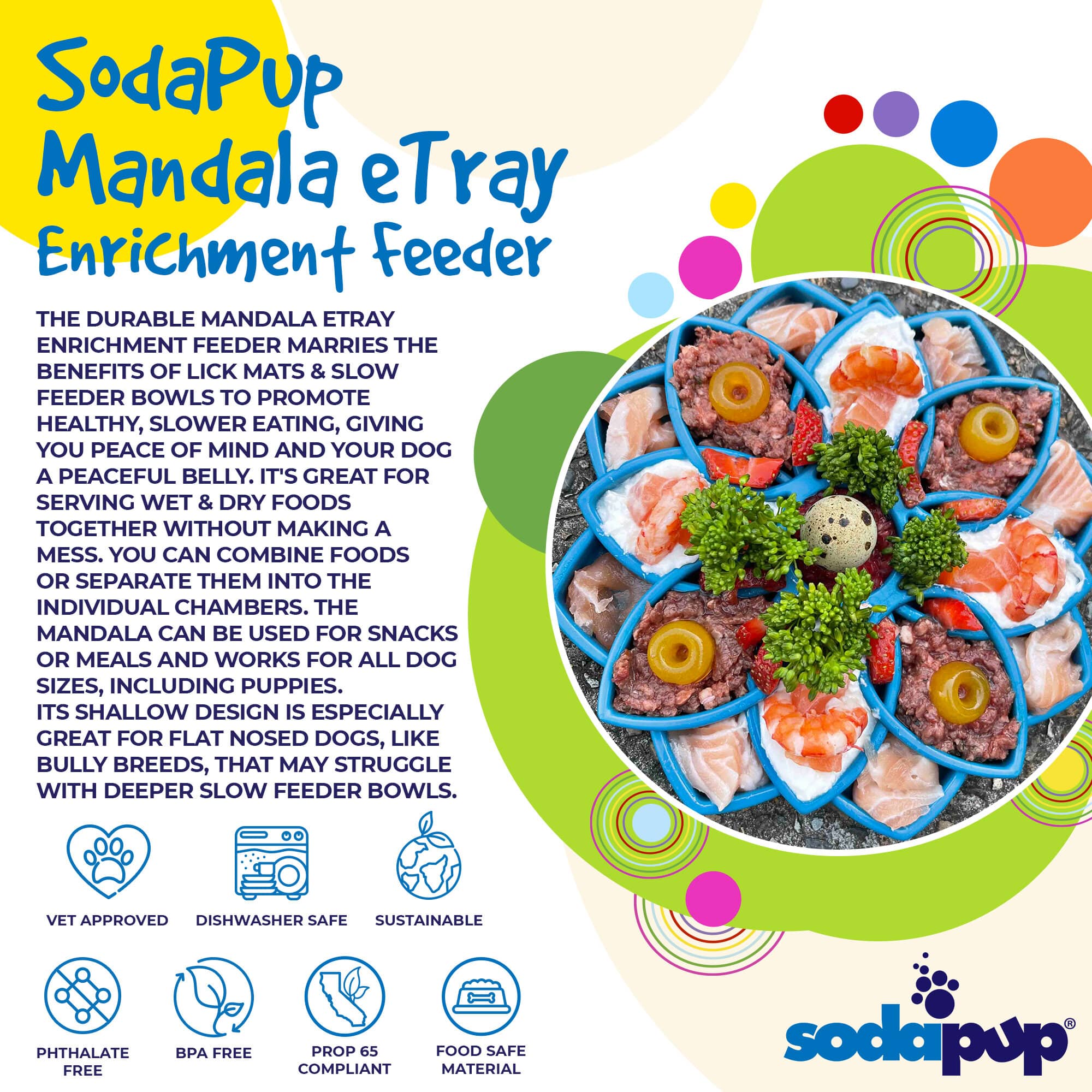 Mandala Design eTray Enrichment Tray for Dogs: Yellow