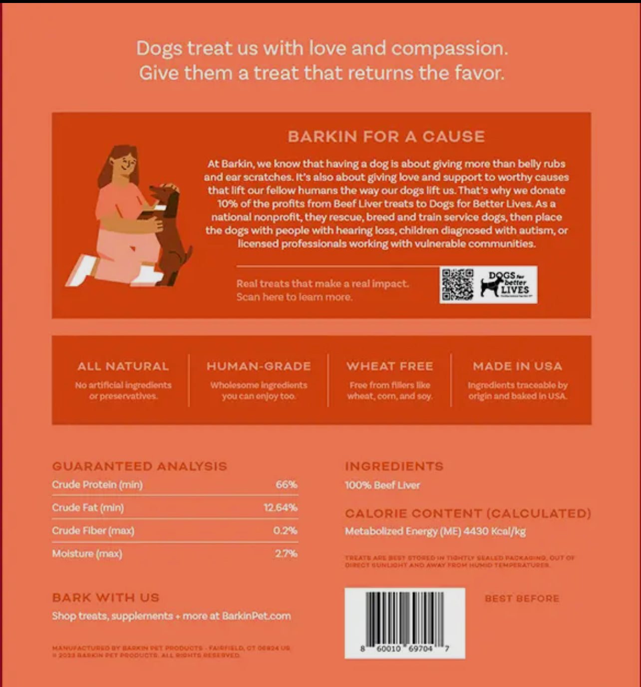 Barkin All-Natural Beef Liver Dog Treats