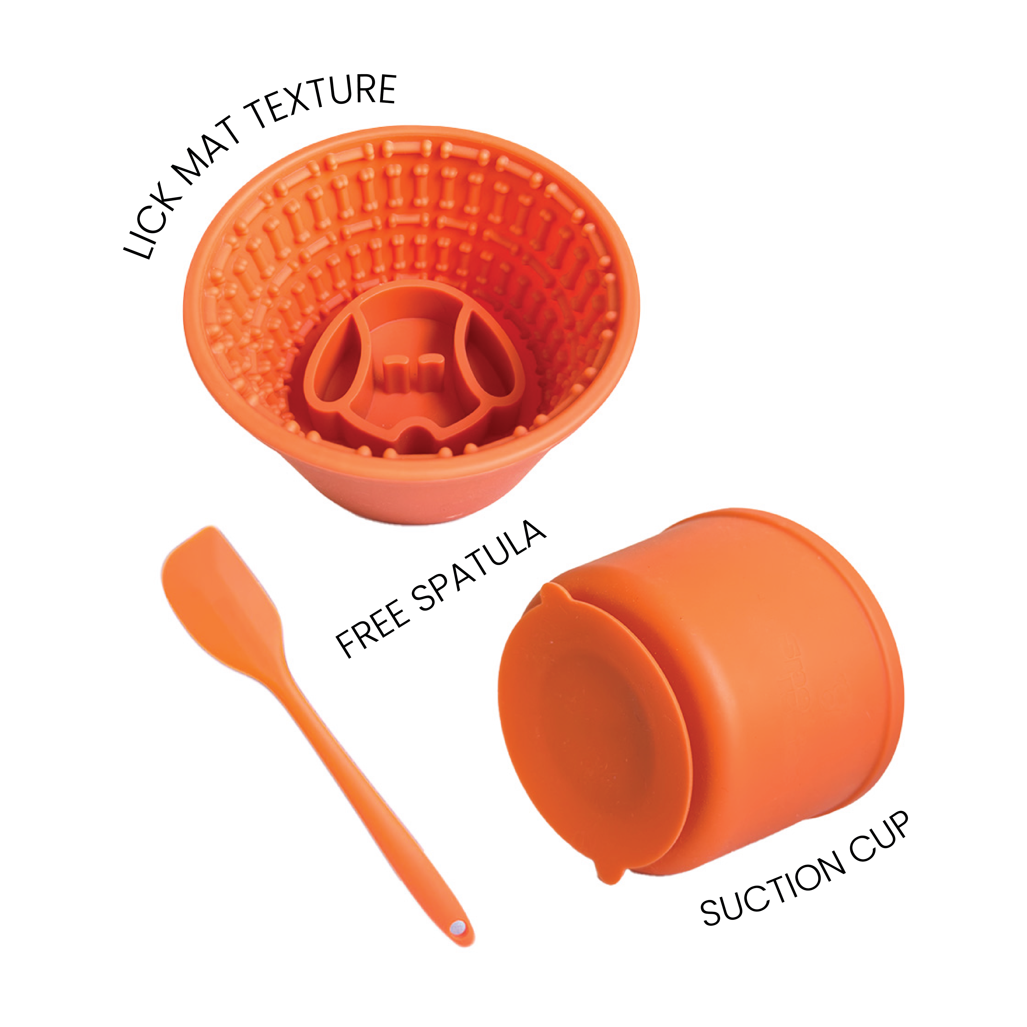 Spot N Knot - Cup Silicone Slow Feeder Dog Bowl with Suction Cup Base