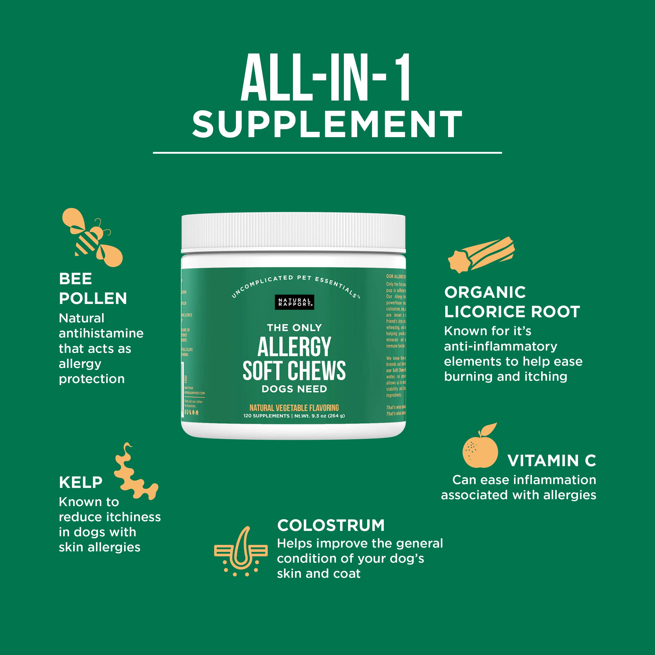 Natural Rapport - The Only Allergy Soft Chews Dogs Needs