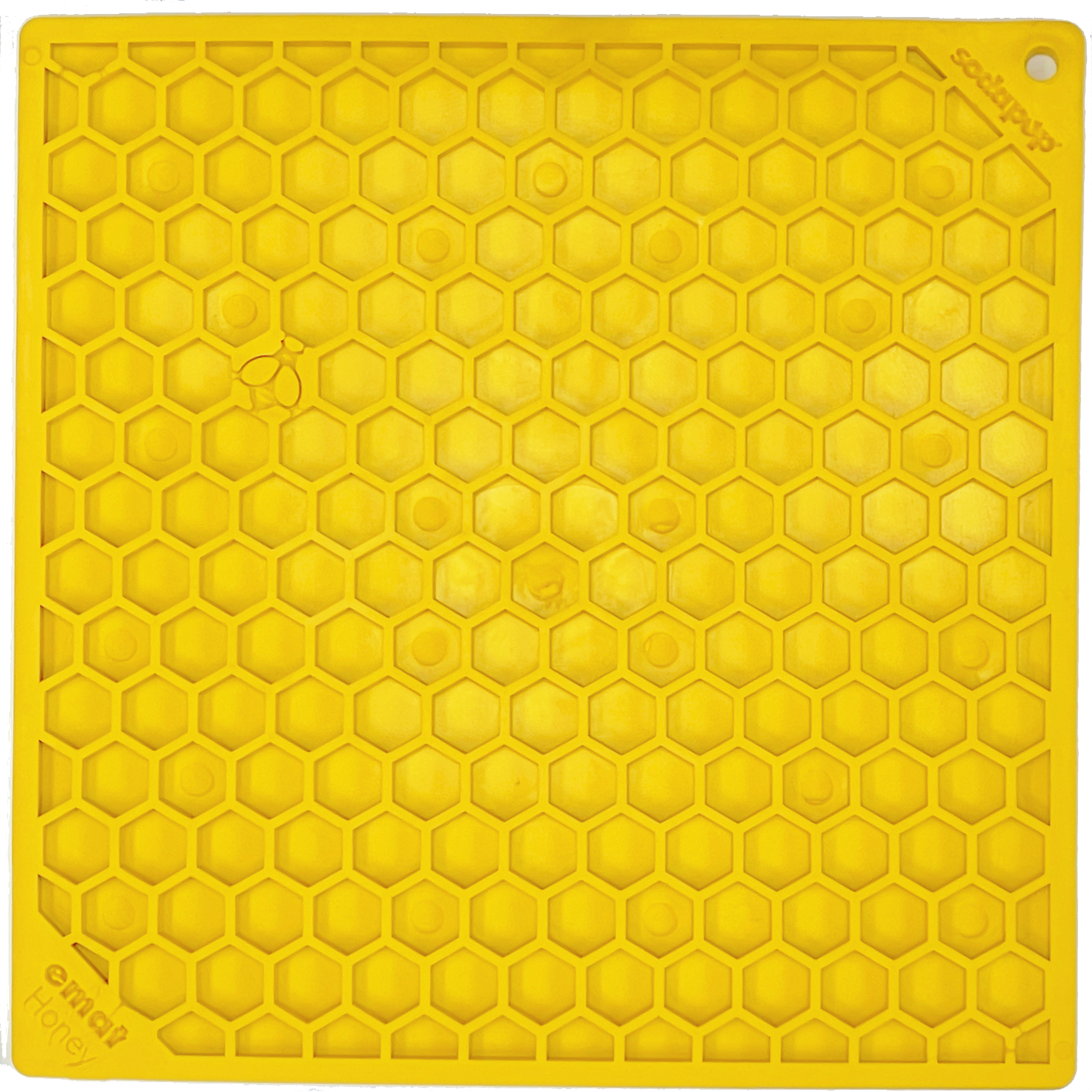 SodaPup - Honeycomb Design Emat Enrichment Licking Mat - Yellow - Large