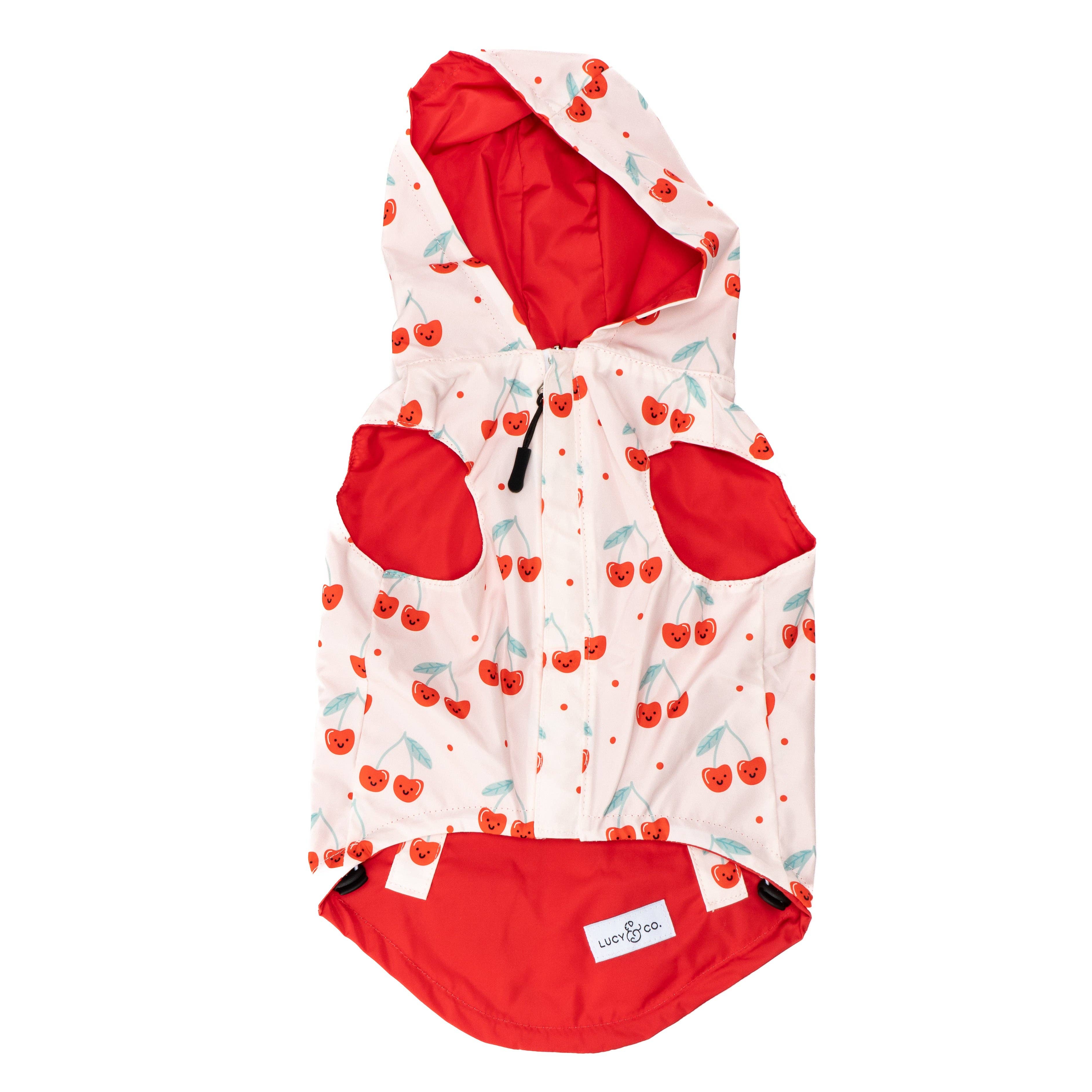 Lucy & Co. Cheery Cherries Reversible Raincoat