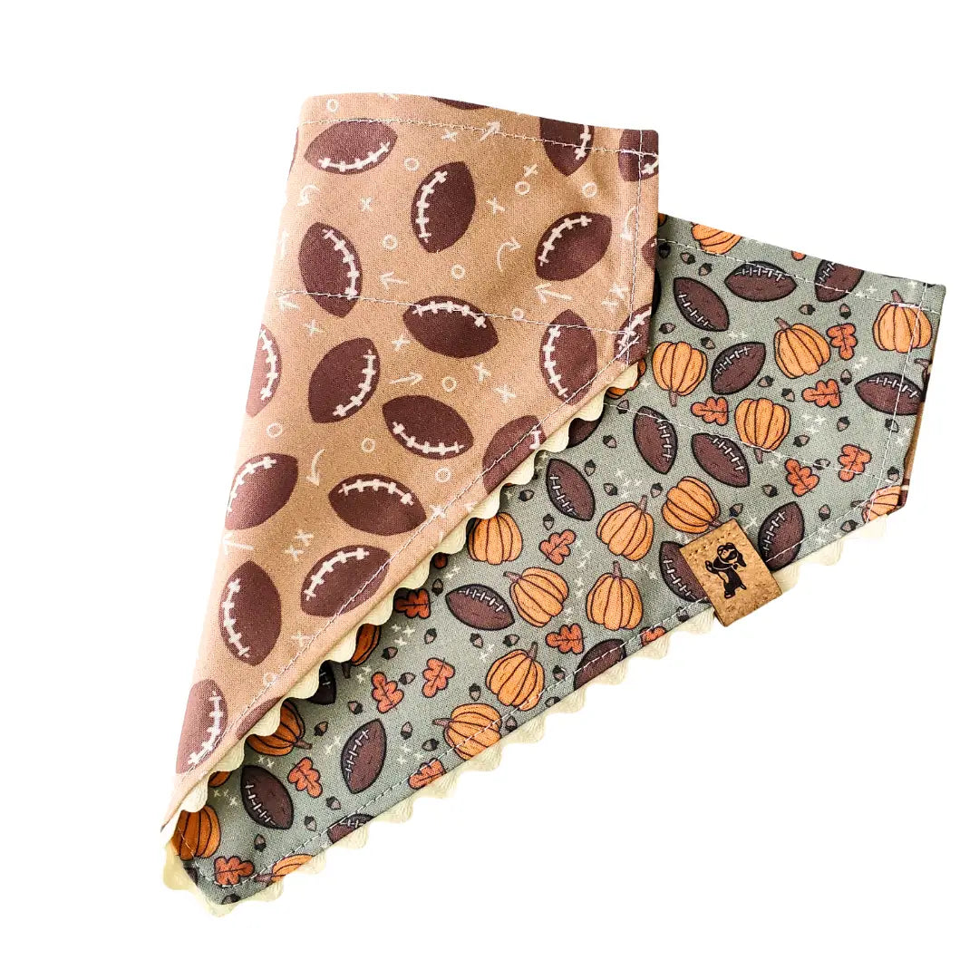 Charlie & the Hound - Fall Football - Reversible Dog Collar Bandana