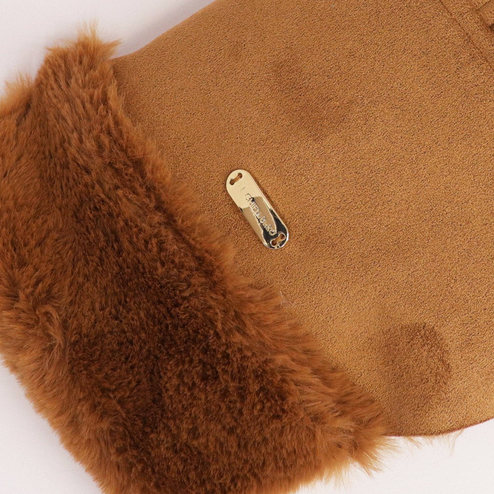 Le Chien Bleu NY - Faux Lambskin Coat - Camel