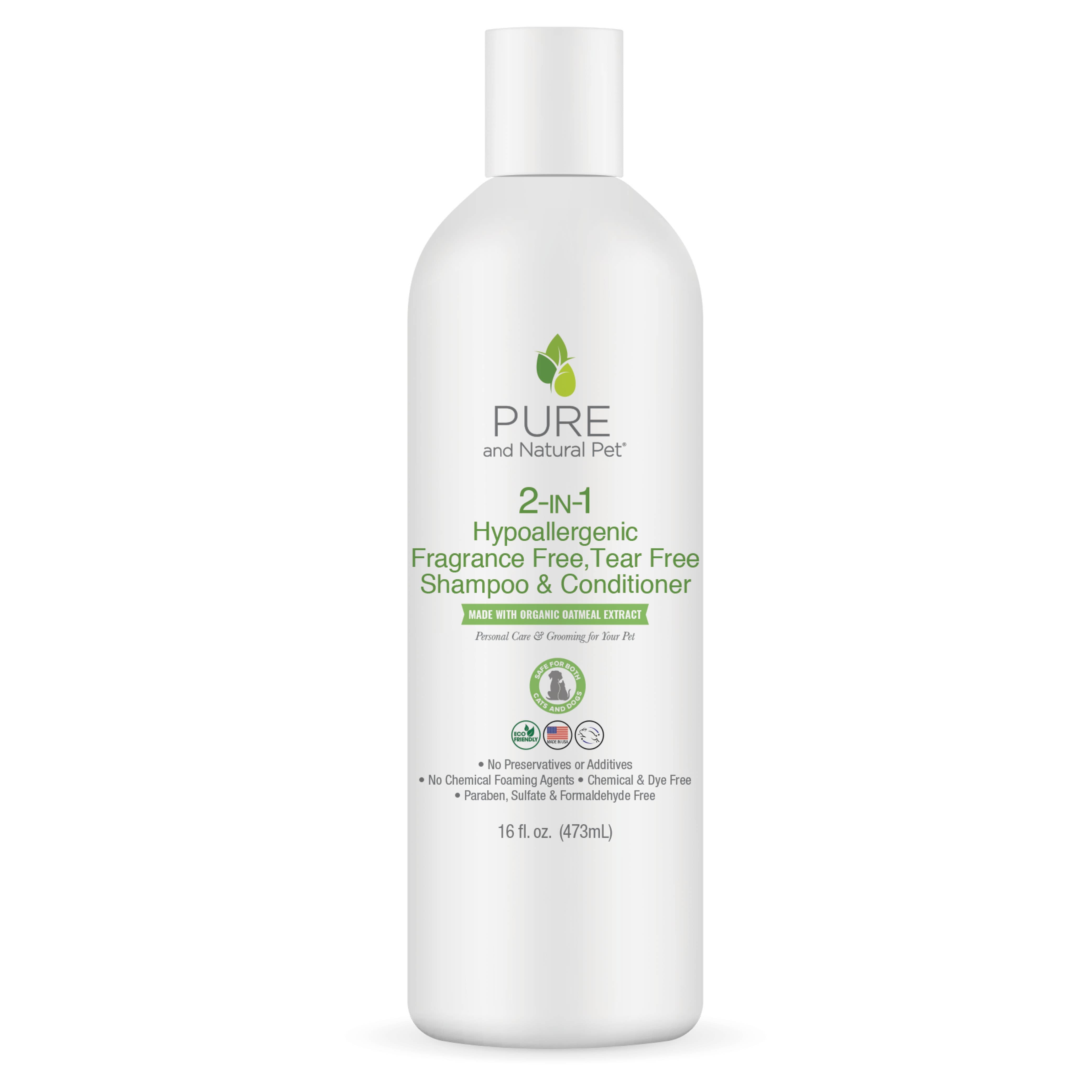 Pure and Natural Pet - 2-in-1 Hypoallergenic Fragrance+Tear Free Shampoo/Conditionr