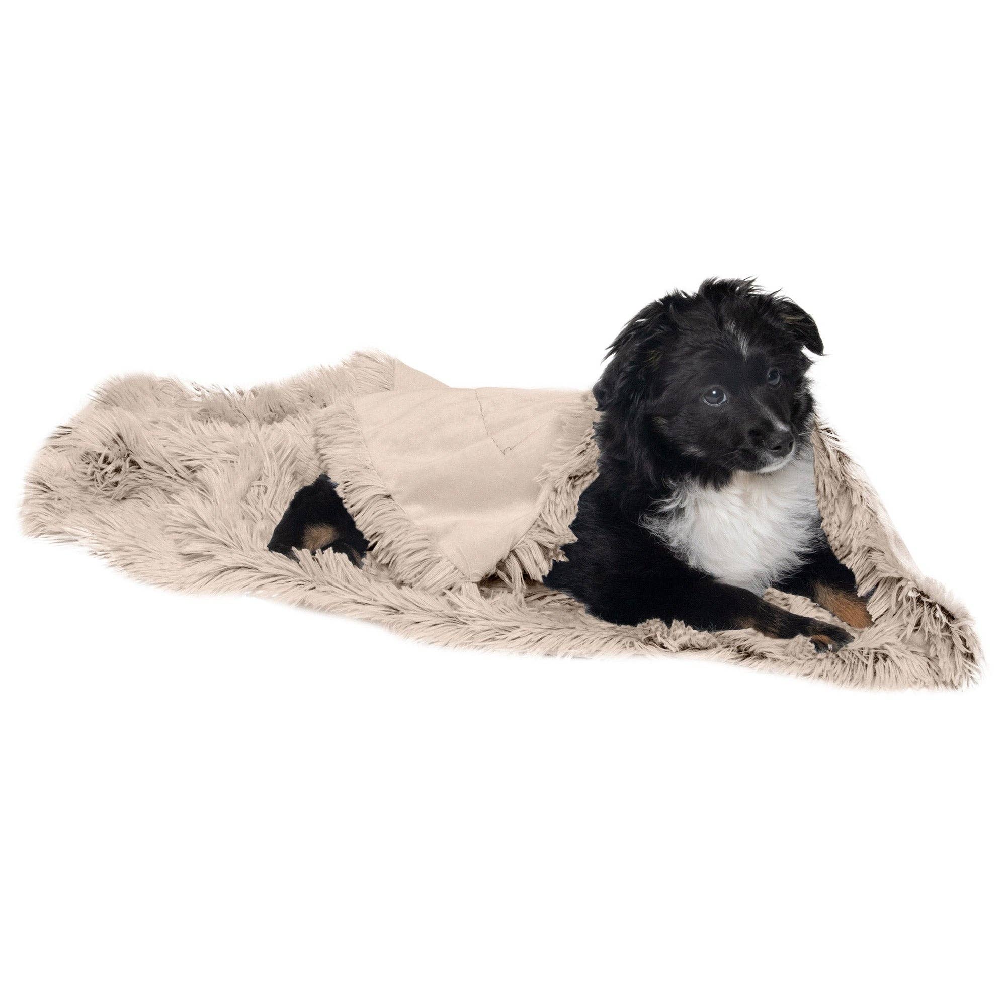 Long Fur & Velvet Pet Throw Blanket: Mist Gray / Extra Large