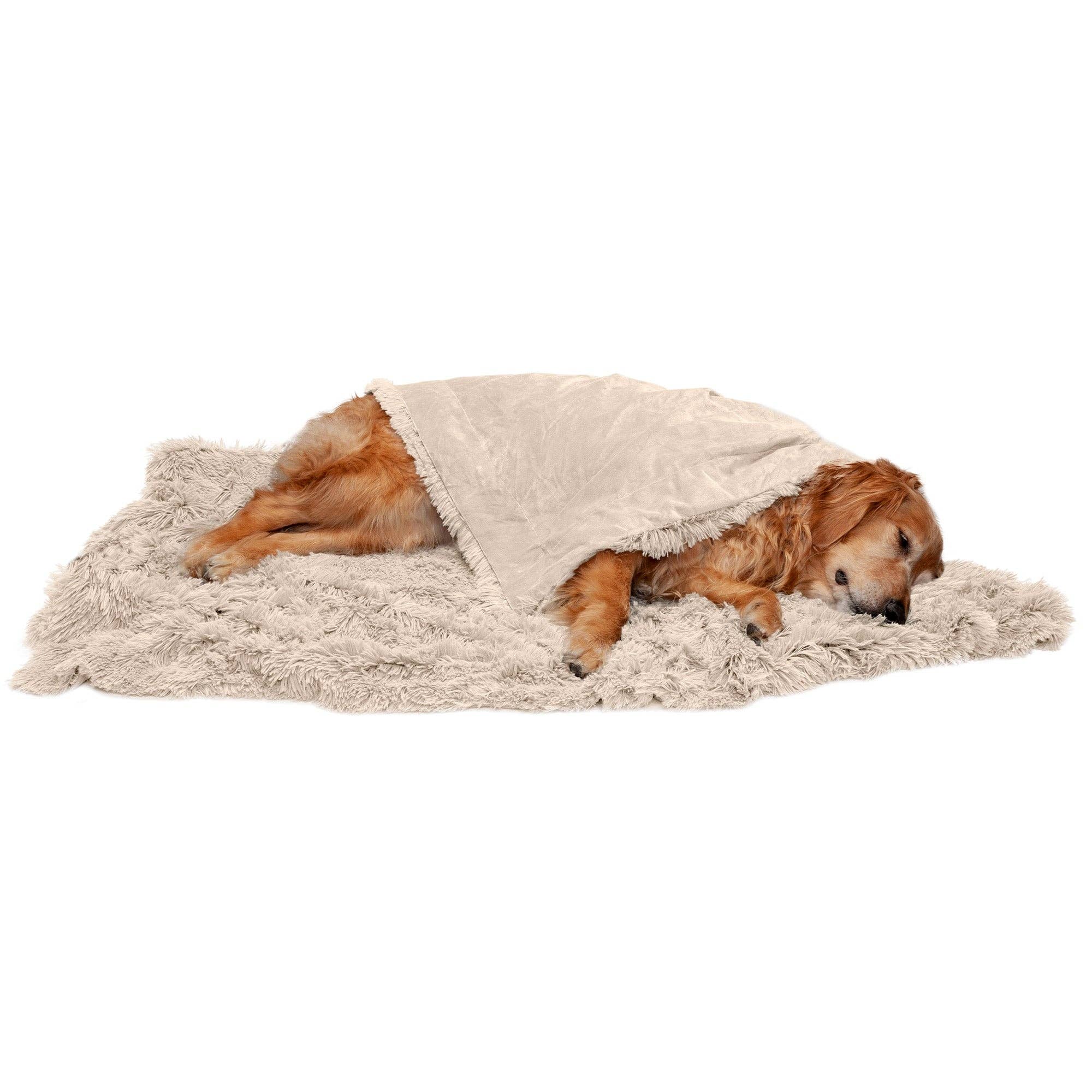 Long Fur & Velvet Pet Throw Blanket: Mist Gray / Extra Large