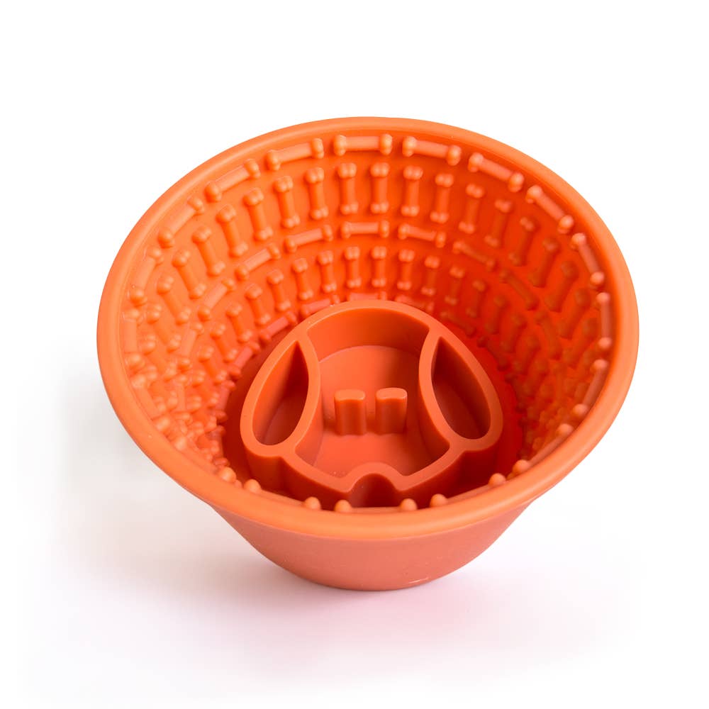 Spot N Knot - Cup Silicone Slow Feeder Dog Bowl with Suction Cup Base