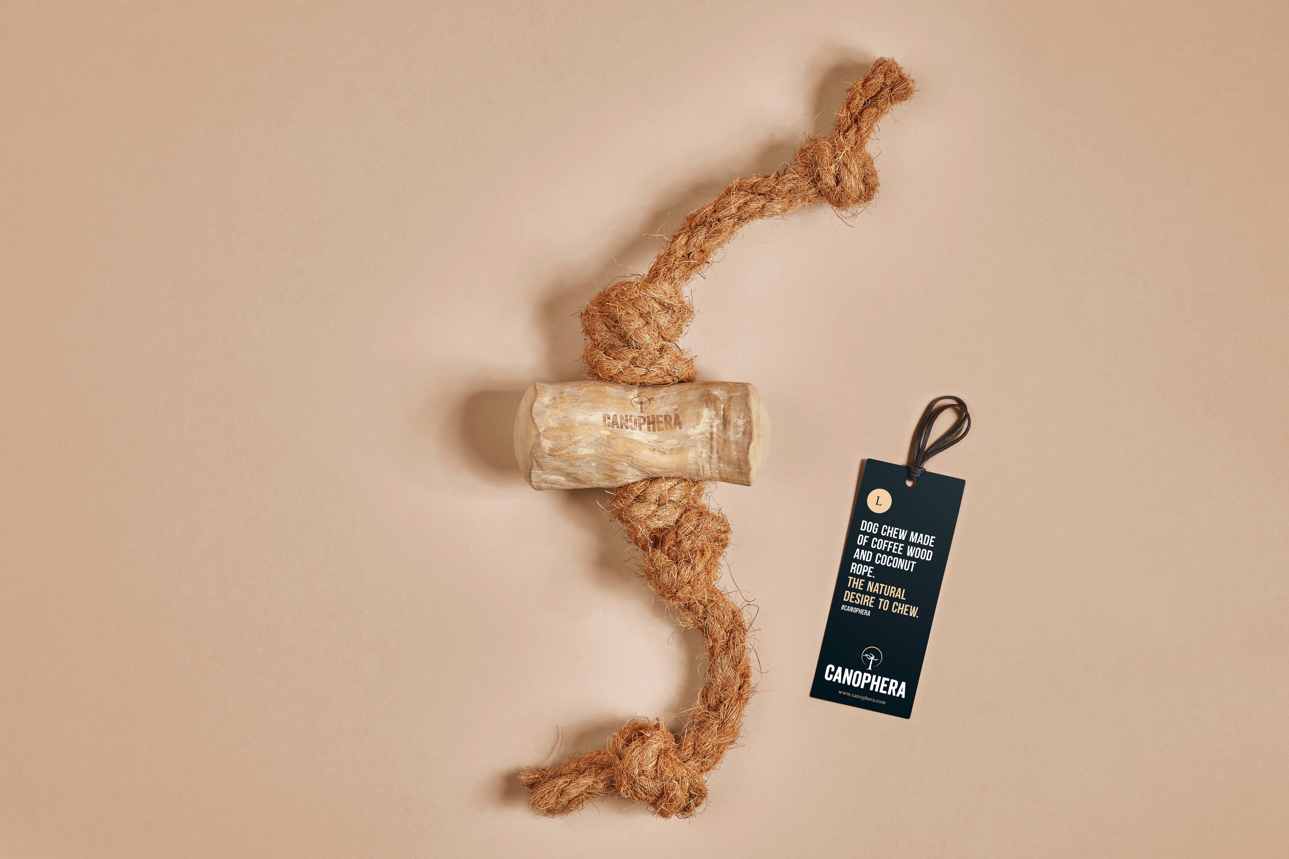 CANOPHERA Coffee Wood and Coconut Rope Chew Toy