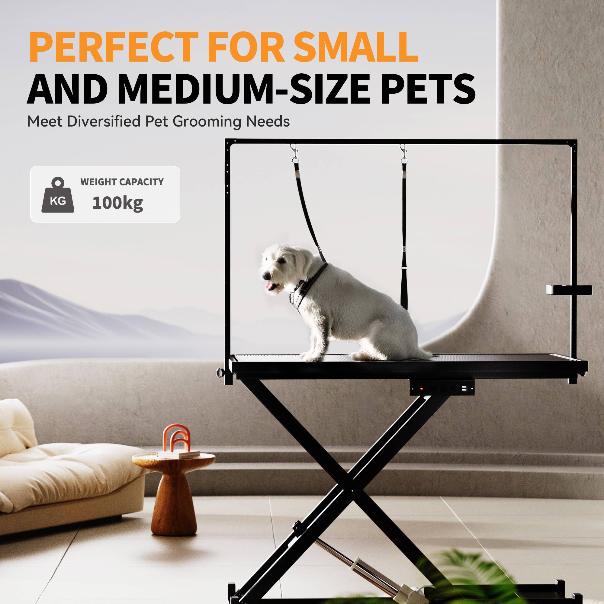 39F Inc. - 50" Electric Dog Grooming Table with Adjustable Height,Black