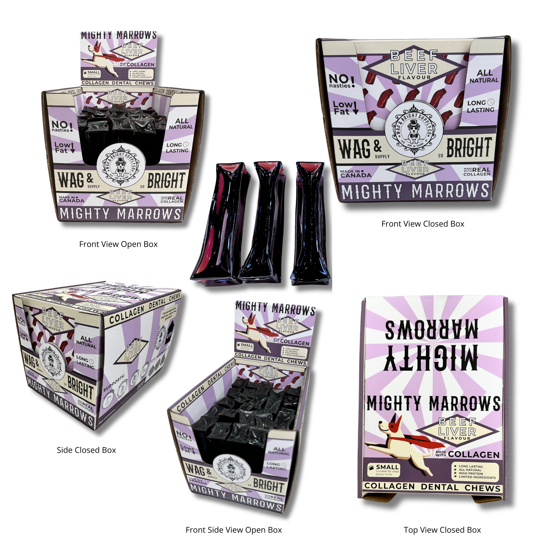 Wag & Bright Supply Co. - Mighty Marrows Collagen Dental Chew - Beef Liver - Large