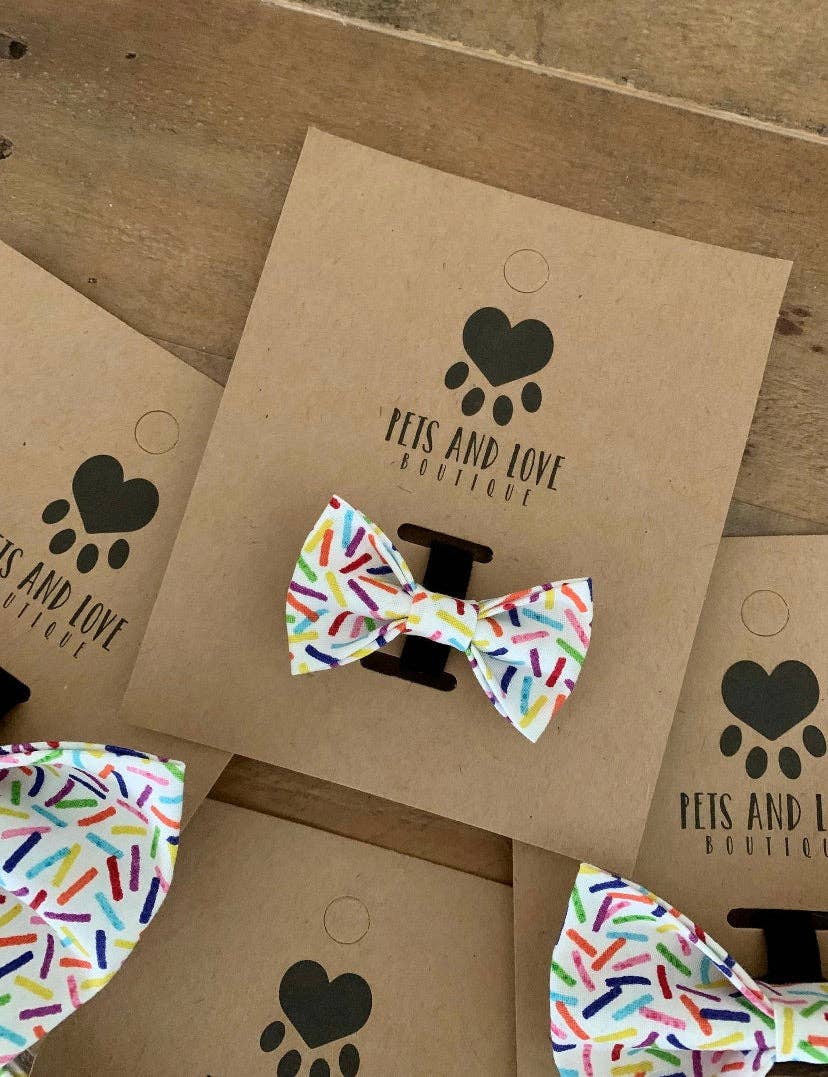 Birthday Sprinkles Dog Bow Tie: Large