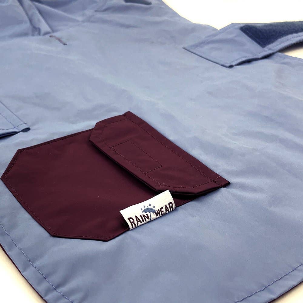 Milltown Brand - Dog Reversible Rain Coat - Cabernet/Blue