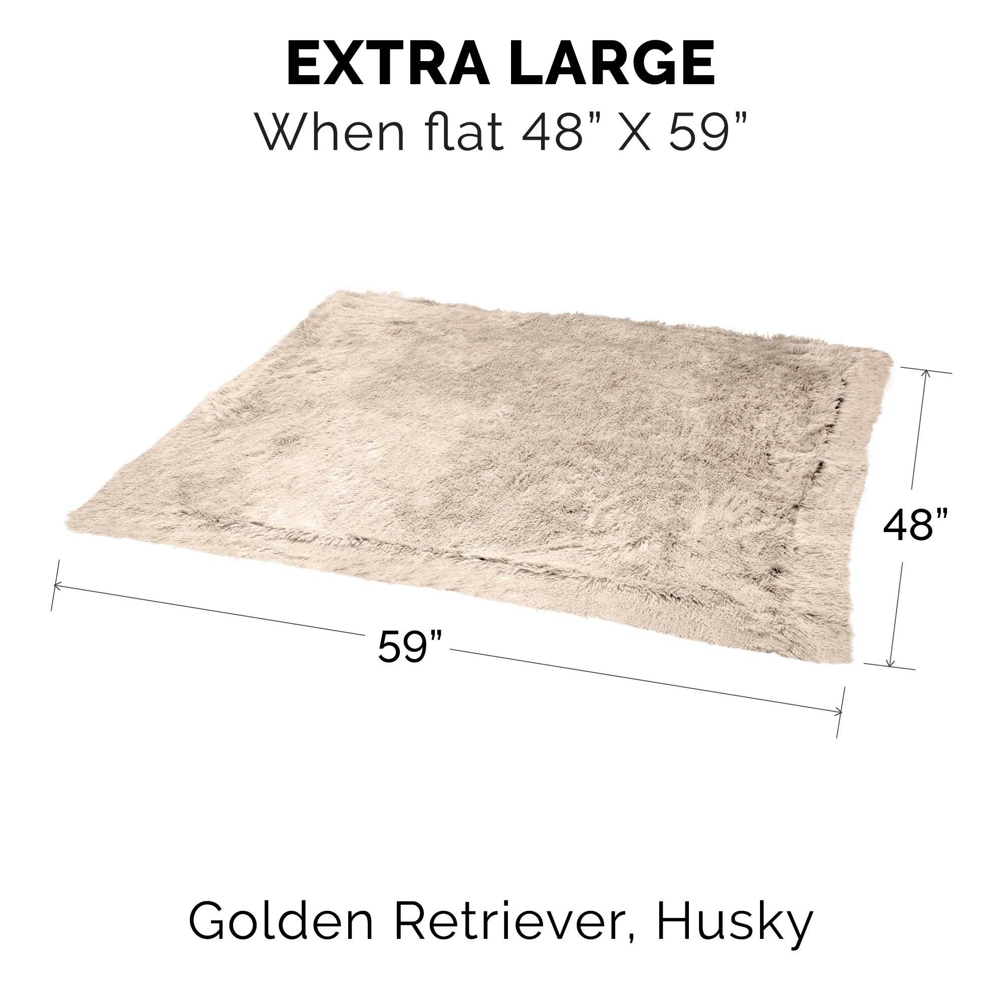 Long Fur & Velvet Pet Throw Blanket: Mist Gray / Extra Large