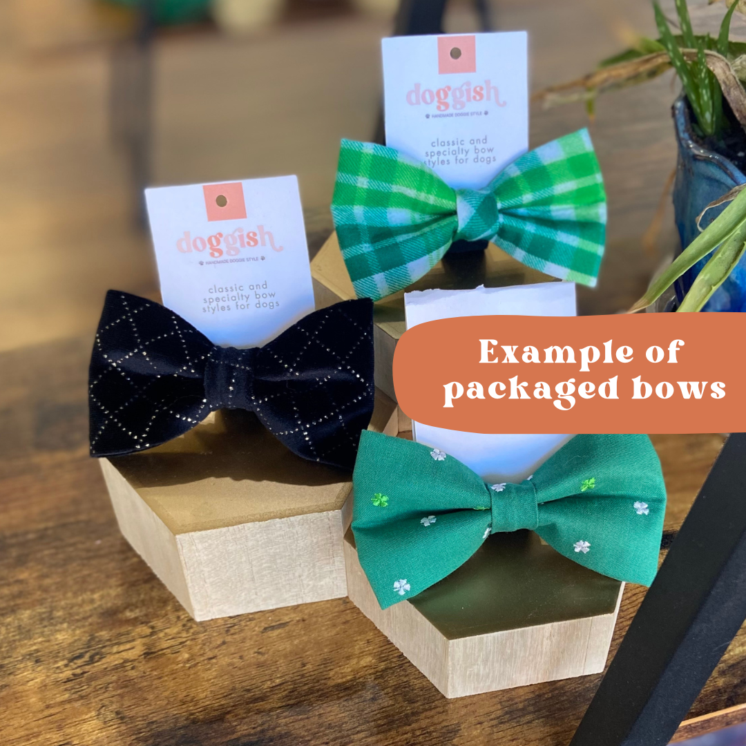 doggish - Sage plaid check gingham sailor dog bow accessory