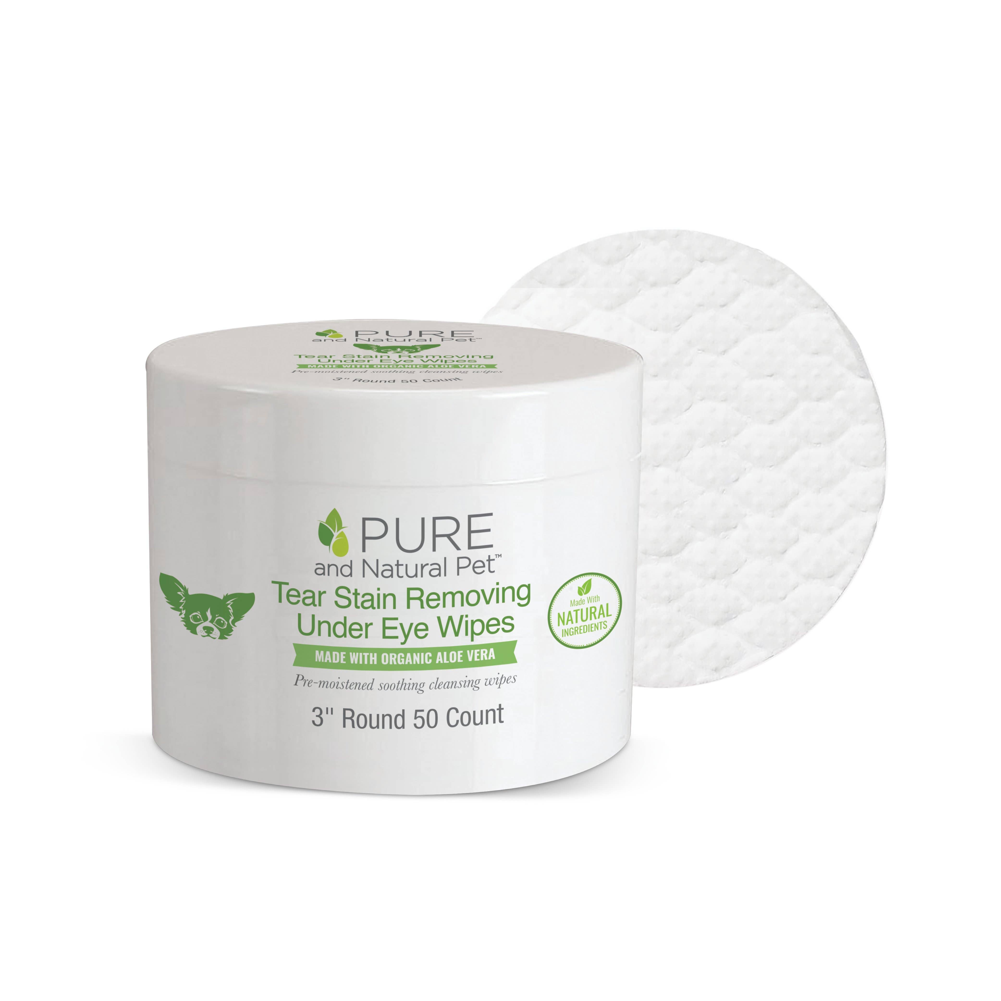 Pure and Natural Pet - Tear Stain Removing Under Eye Wipes for Dogs