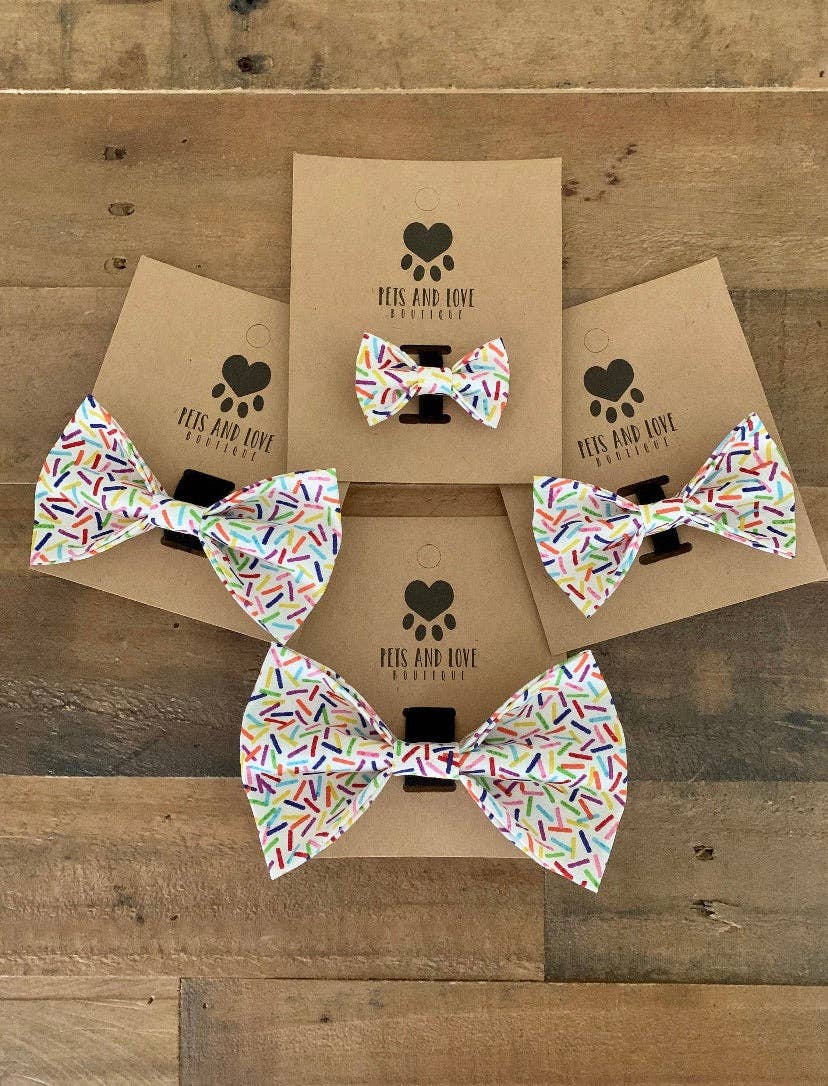 Birthday Sprinkles Dog Bow Tie: Large