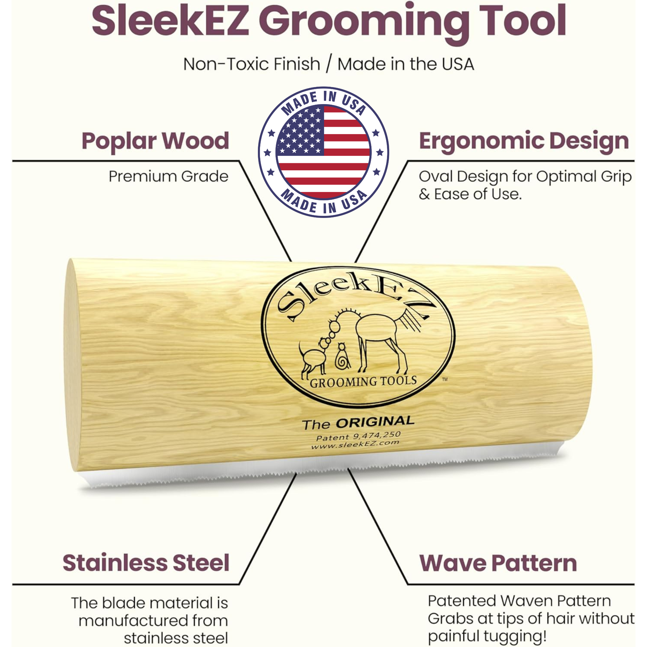 SleekEZ - SleekEZ® Dog Brush for Shedding and Grooming (5 inch)