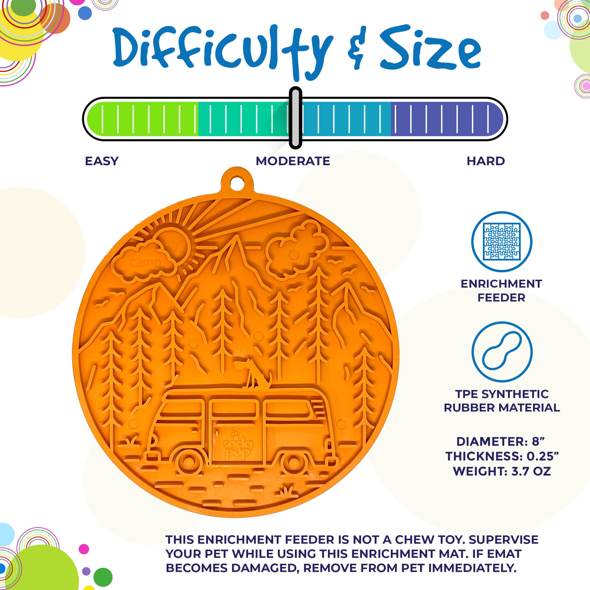 SodaPup - Camp eMat Enrichment Lick Mat With Suction Cups