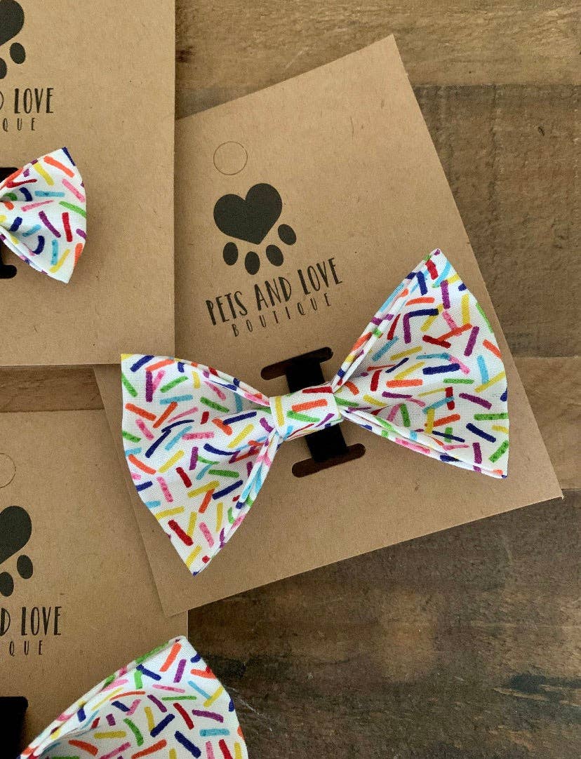 Birthday Sprinkles Dog Bow Tie: Large