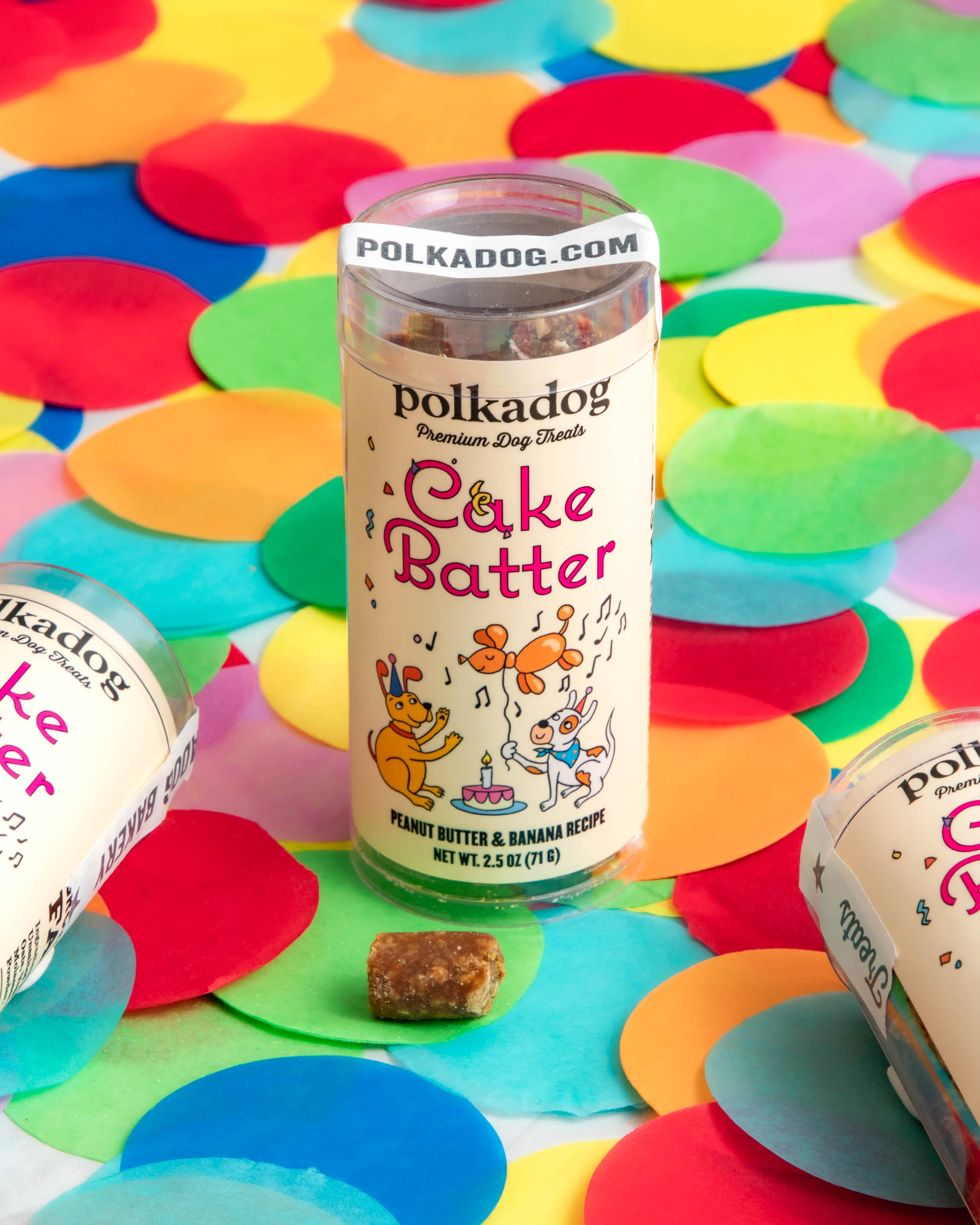 Polkadog - Mini Tube: Cake Batter, Peanut Butter & Banana - 2.5oz