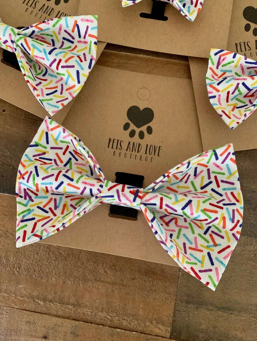 Birthday Sprinkles Dog Bow Tie: Large