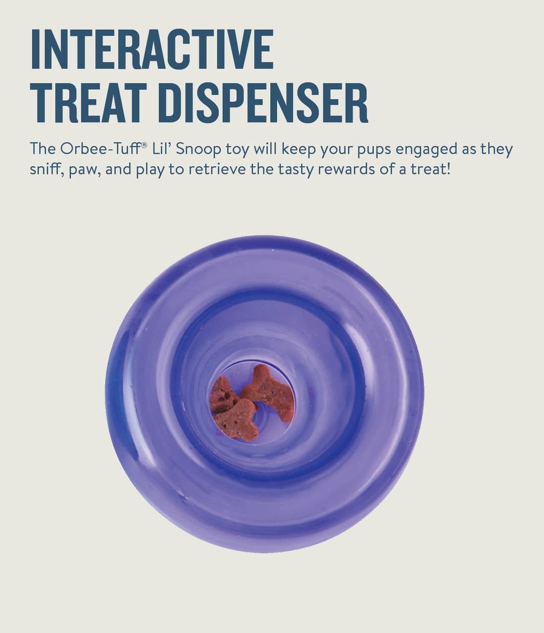 Pet Palette Distribution - Planet Dog Orbee-Tuff Lil Snoop Treat-Dispensing Toy Purple