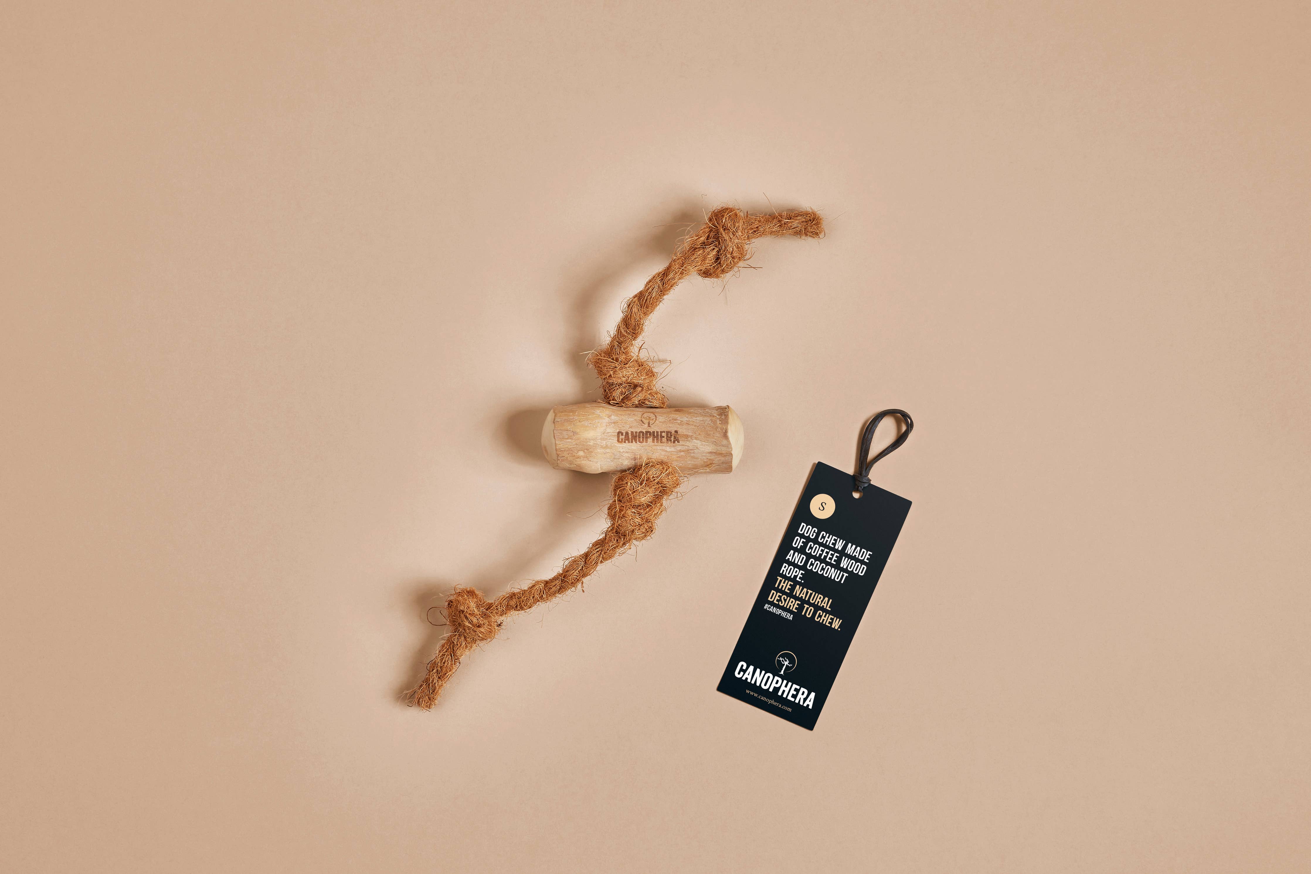 CANOPHERA LLC - Dog Chew Made of Coffee Wood and Coconut Rope.: L / English