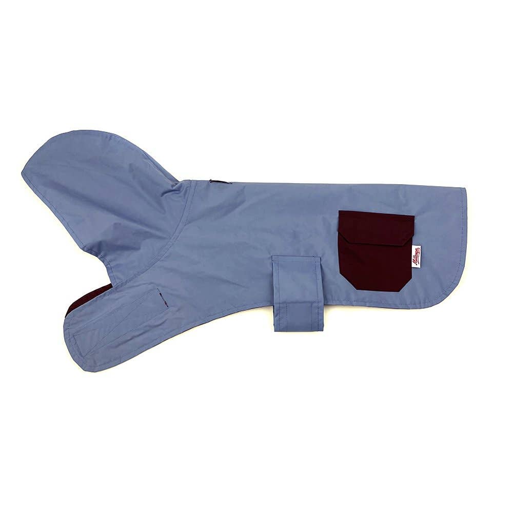 Milltown Brand - Dog Reversible Rain Coat - Cabernet/Blue