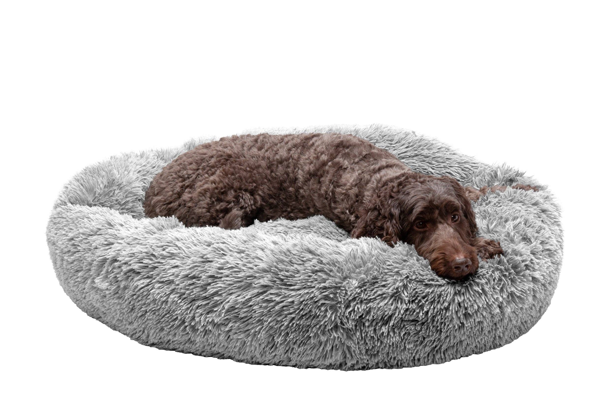 FurHaven Calming Cuddler Long Fur Donut Dog Bed