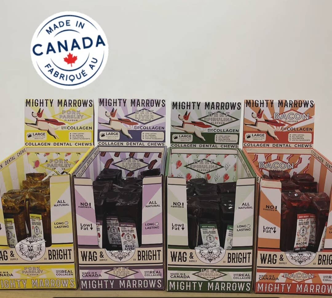 Wag & Bright Supply Co. - Mighty Marrows Collagen Dental Chew - Beef Liver - Large