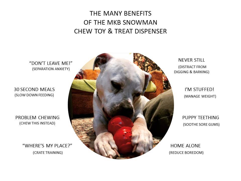 MKB Snowman - Chew Toy - Treat Dispenser - Large - Red