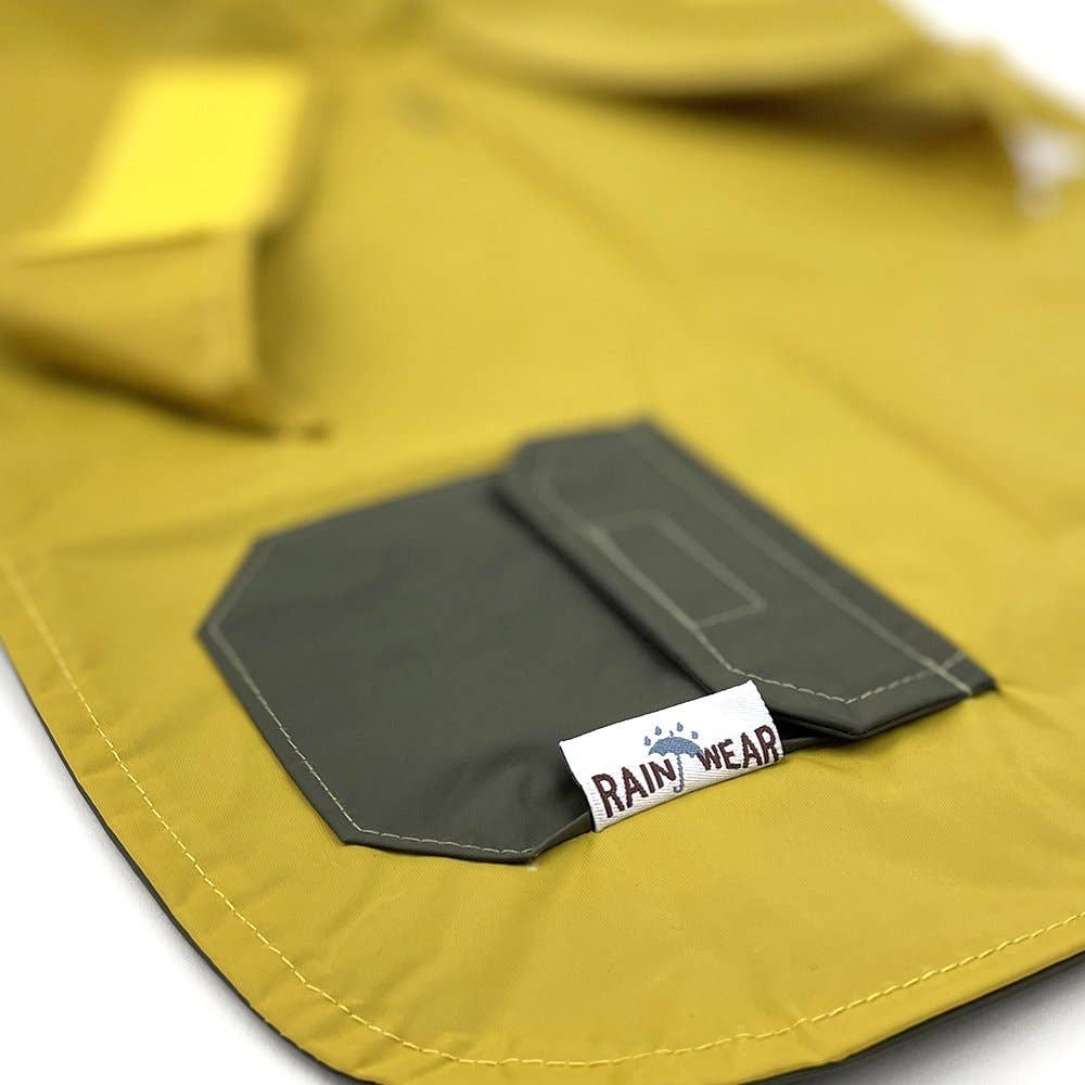 Milltown Brand - Dog Reversible Rain Coat - Olive/Mustard
