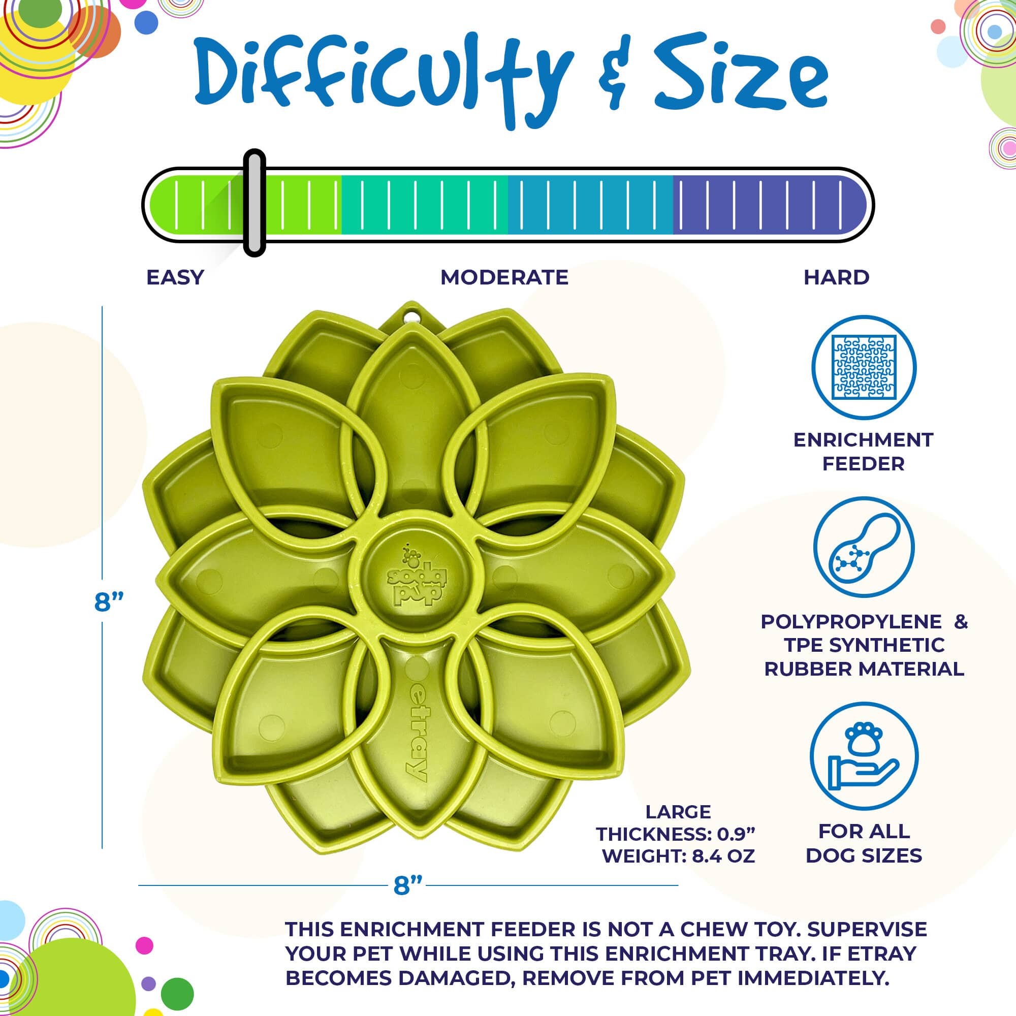 Mandala Design eTray Enrichment Tray for Dogs: Yellow