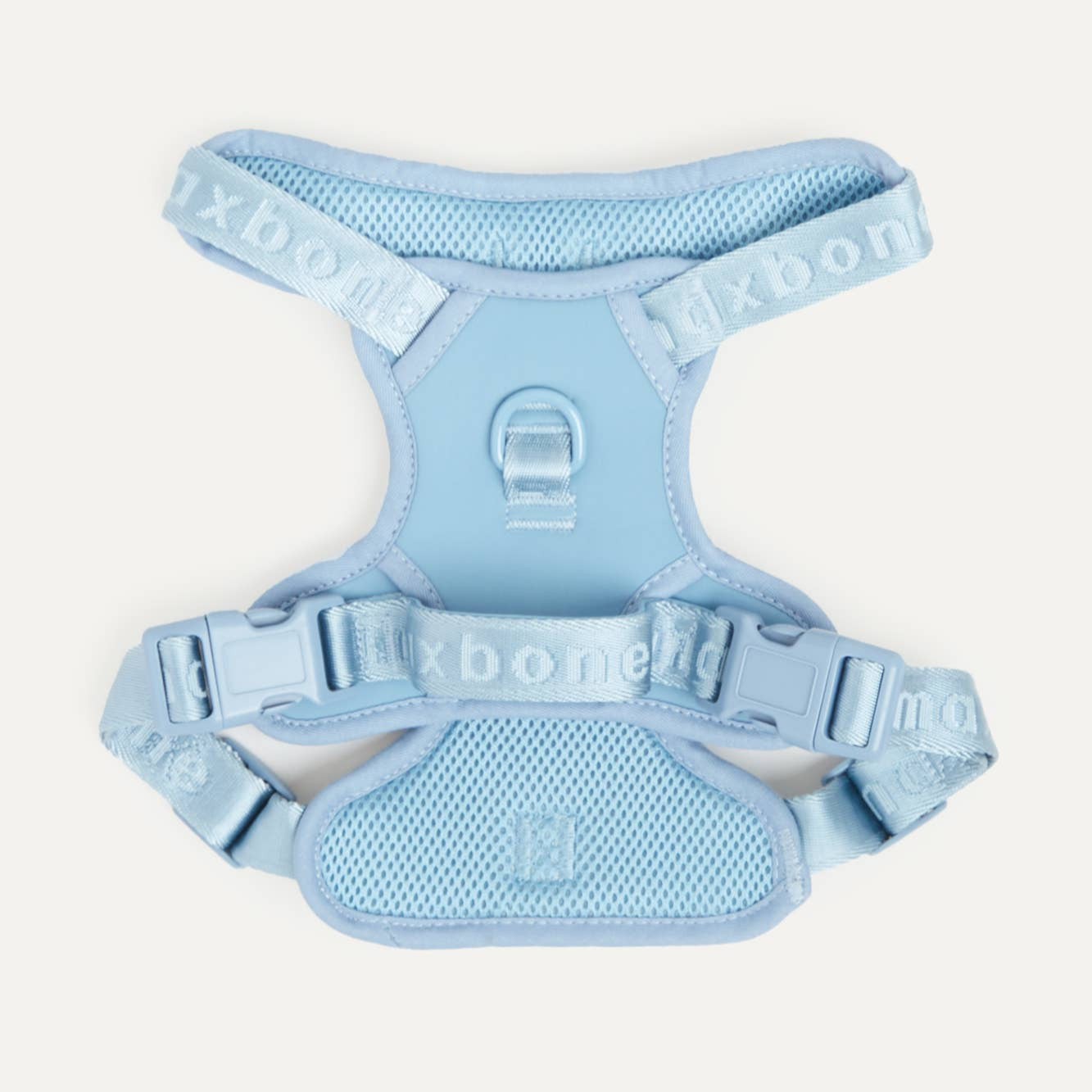Picture of a dusk blue Maxbone dog harness on a white background.