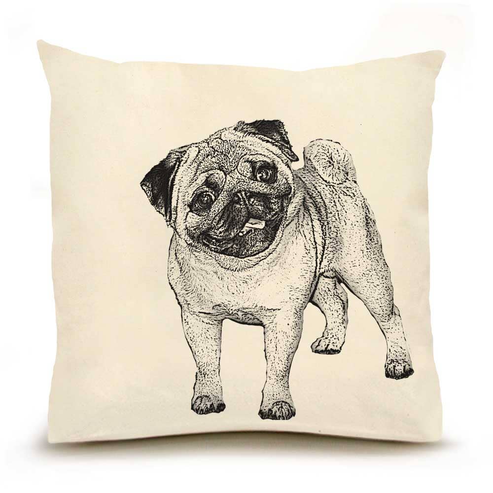 Pug 2 Large Pillow