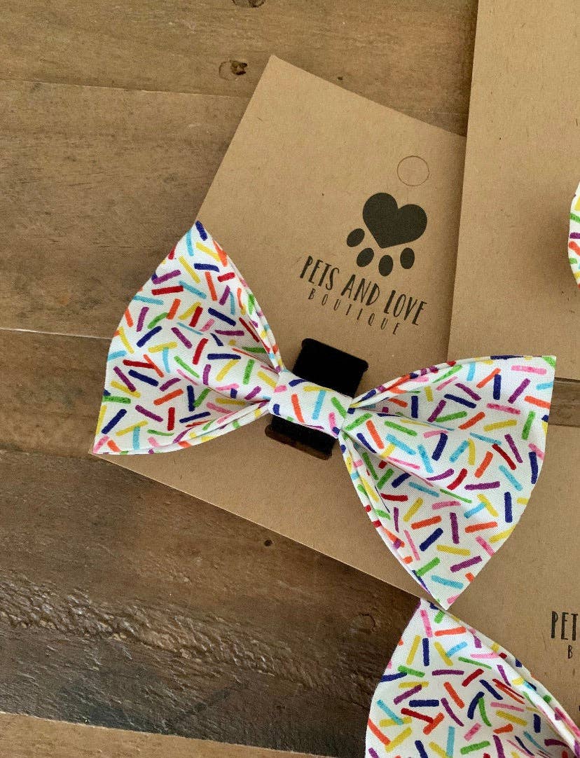 Birthday Sprinkles Dog Bow Tie: Large