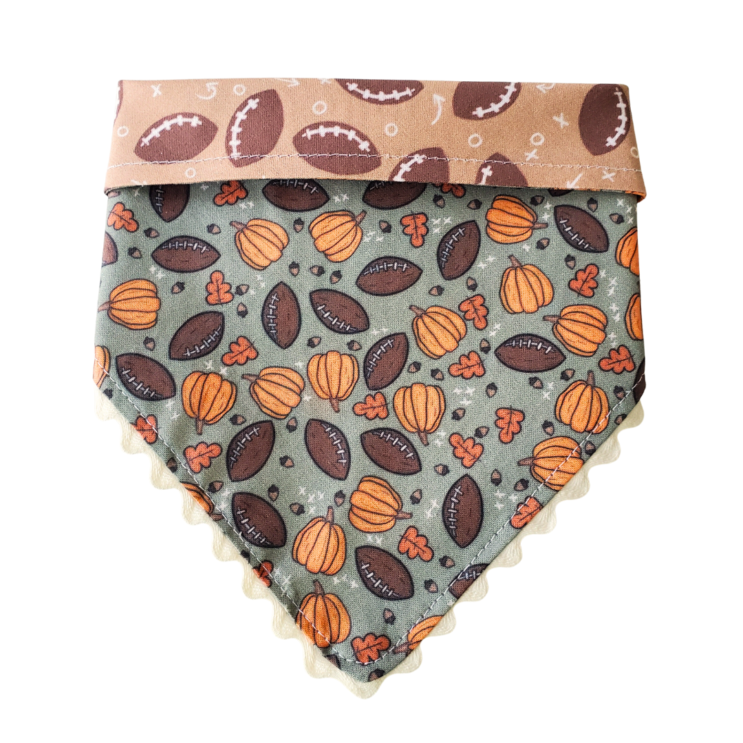 Charlie & the Hound - Fall Football - Reversible Dog Collar Bandana