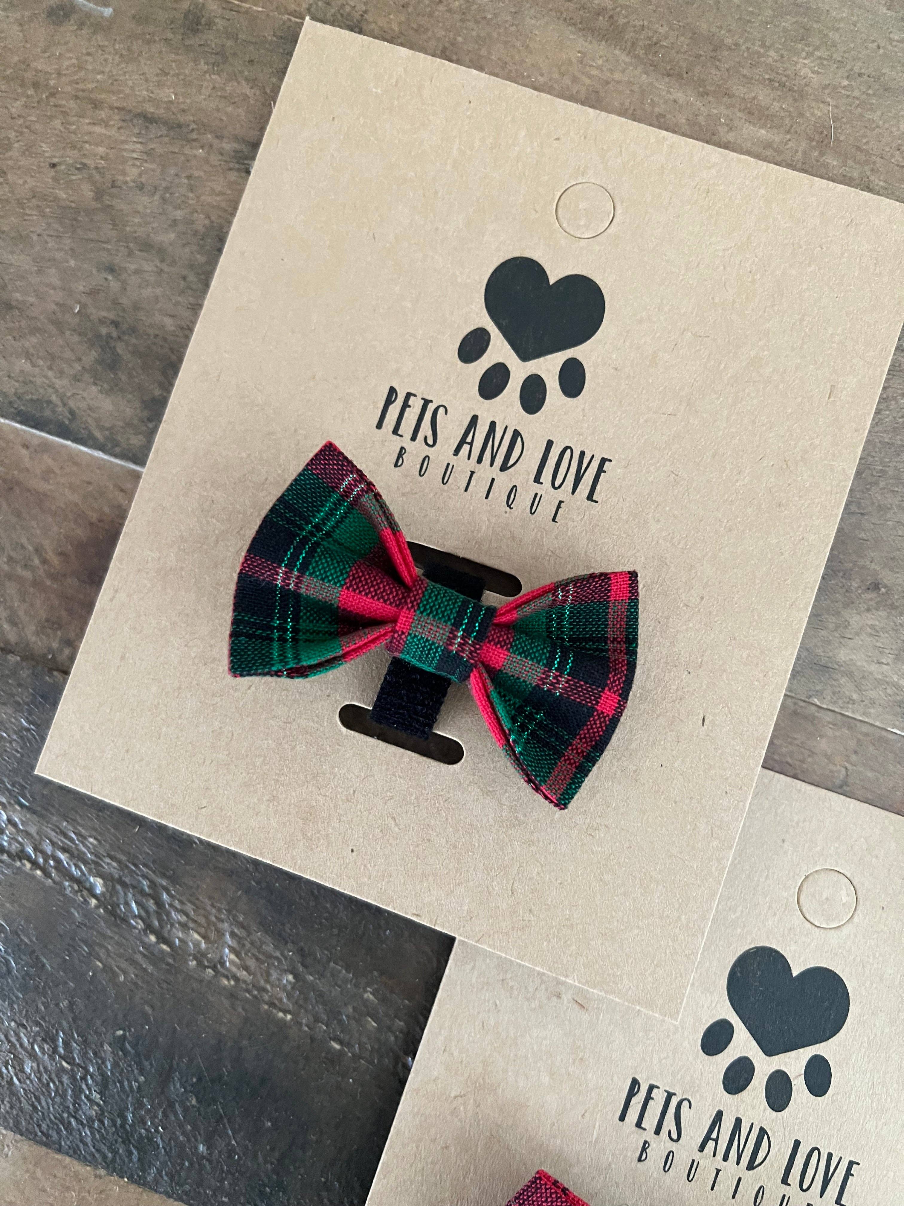 Christmas Plaid Pet Bow Tie