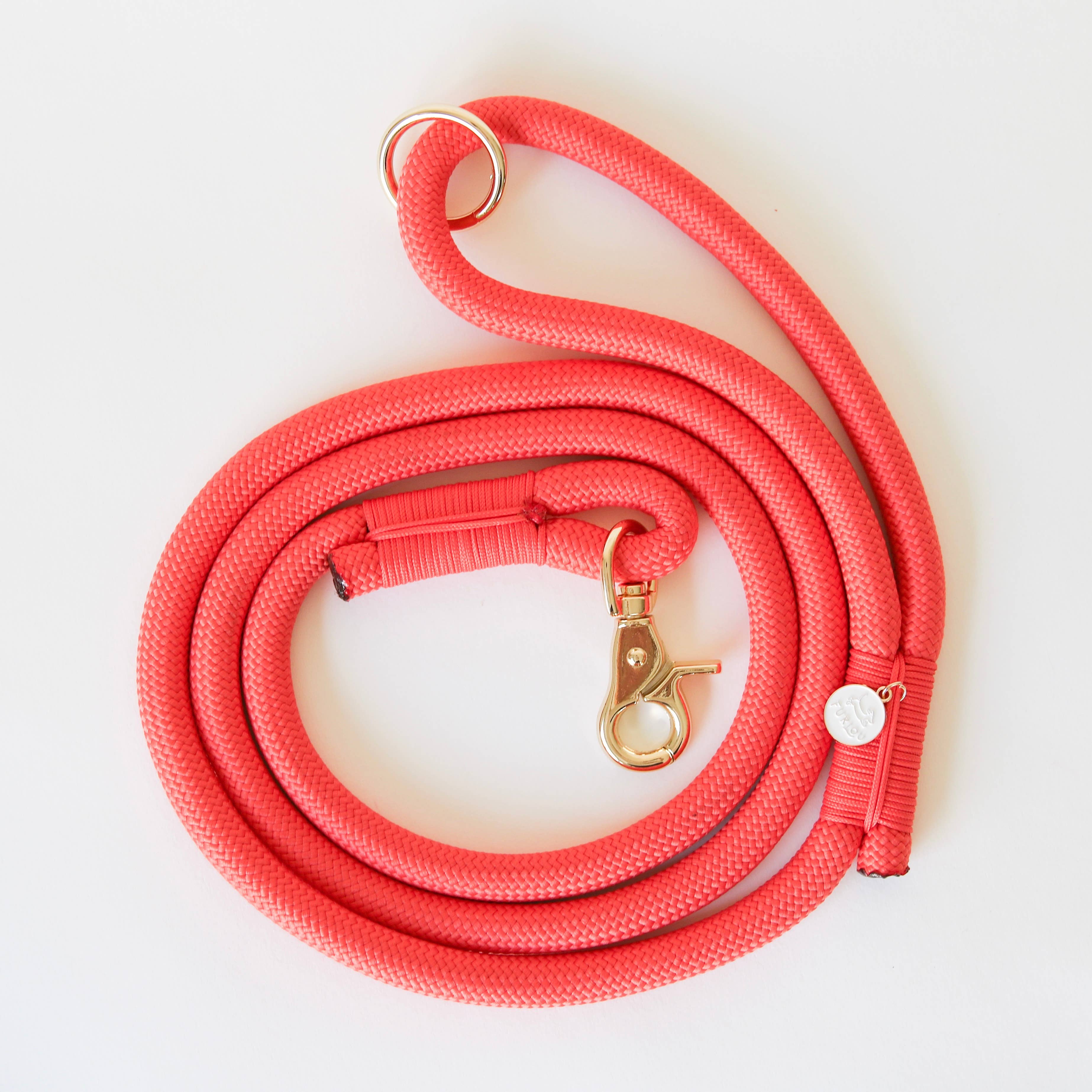 Furlou - 'Coral' - Braided Rope Leash