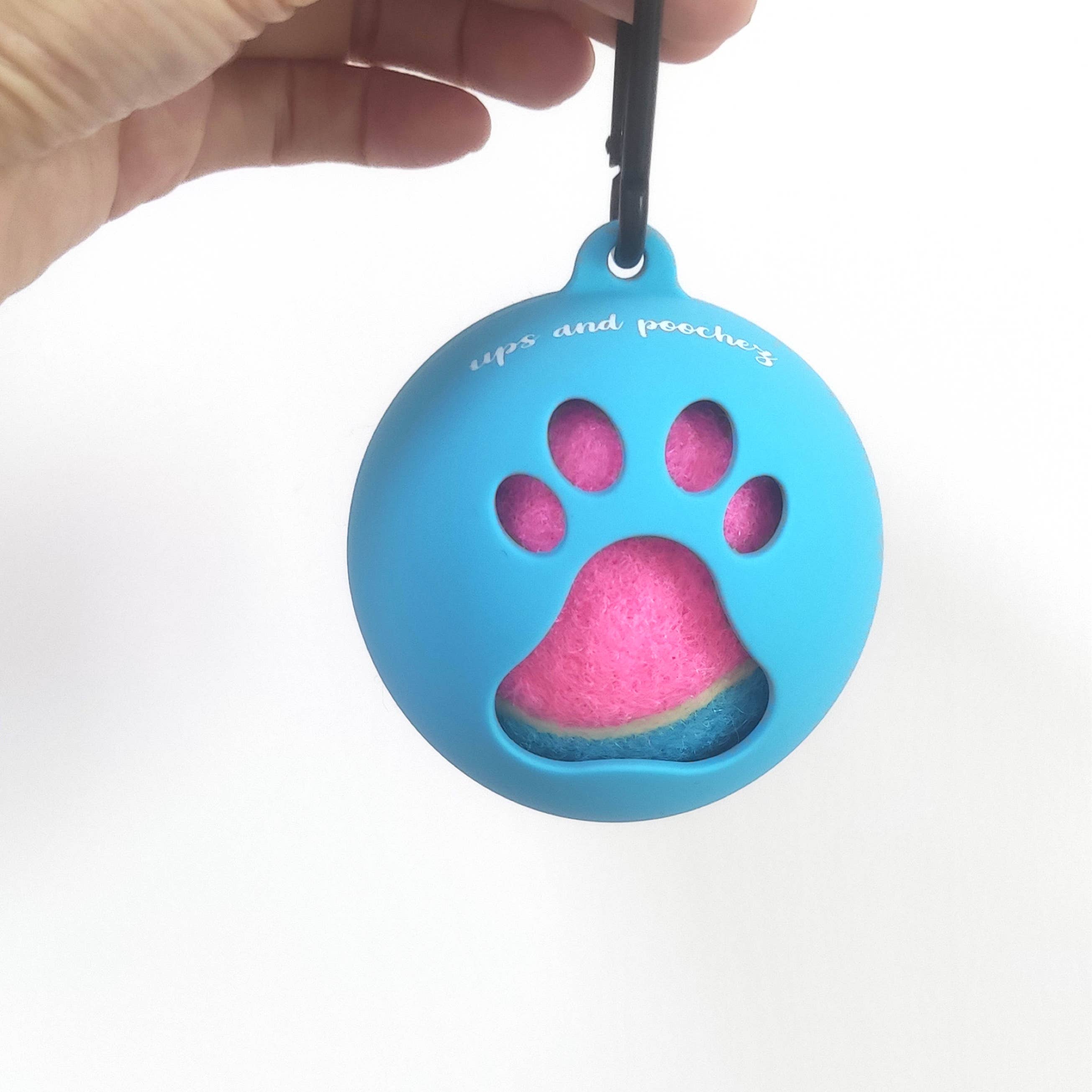 pups and poochez - Dog Tennis Ball Holder-Blue
