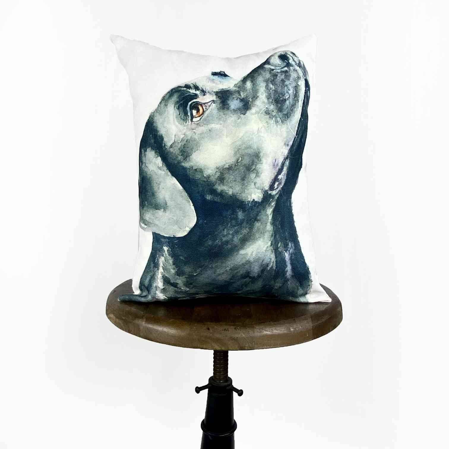 UniikPillows - Dog | Black Labrador Retriever Watercolor | 16x12 | Pillow Cover | Dogs | Home Décor | Custom Dog Pillow | Dog Lover Gift | Dog Mom Gift