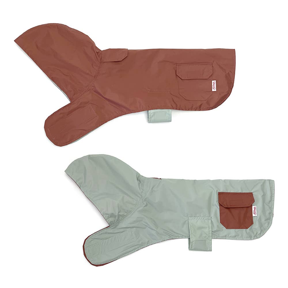 Milltown Brand - Dog Reversible Rain Coat - Cinnamon/Mint