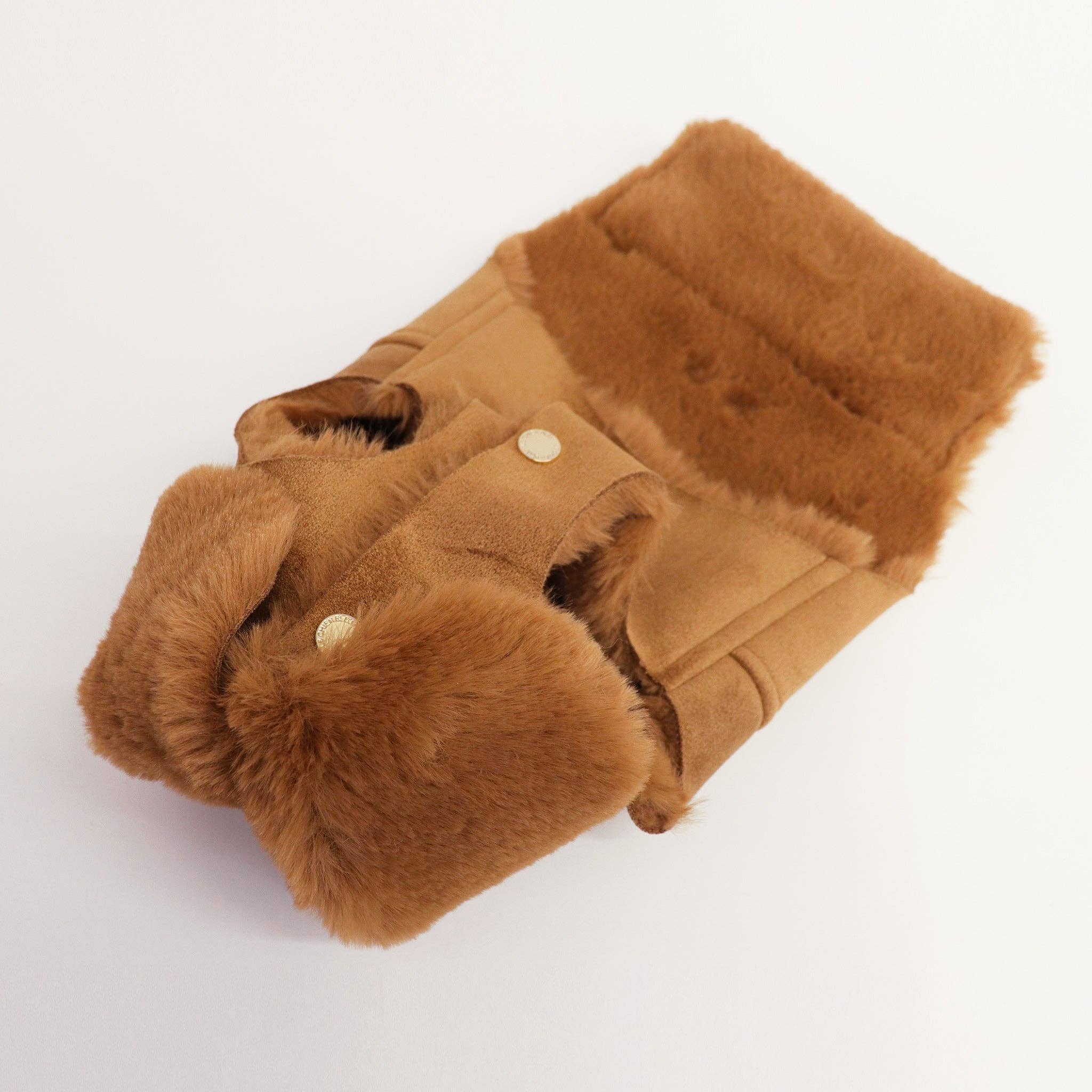 Le Chien Bleu NY - Faux Lambskin Coat - Camel