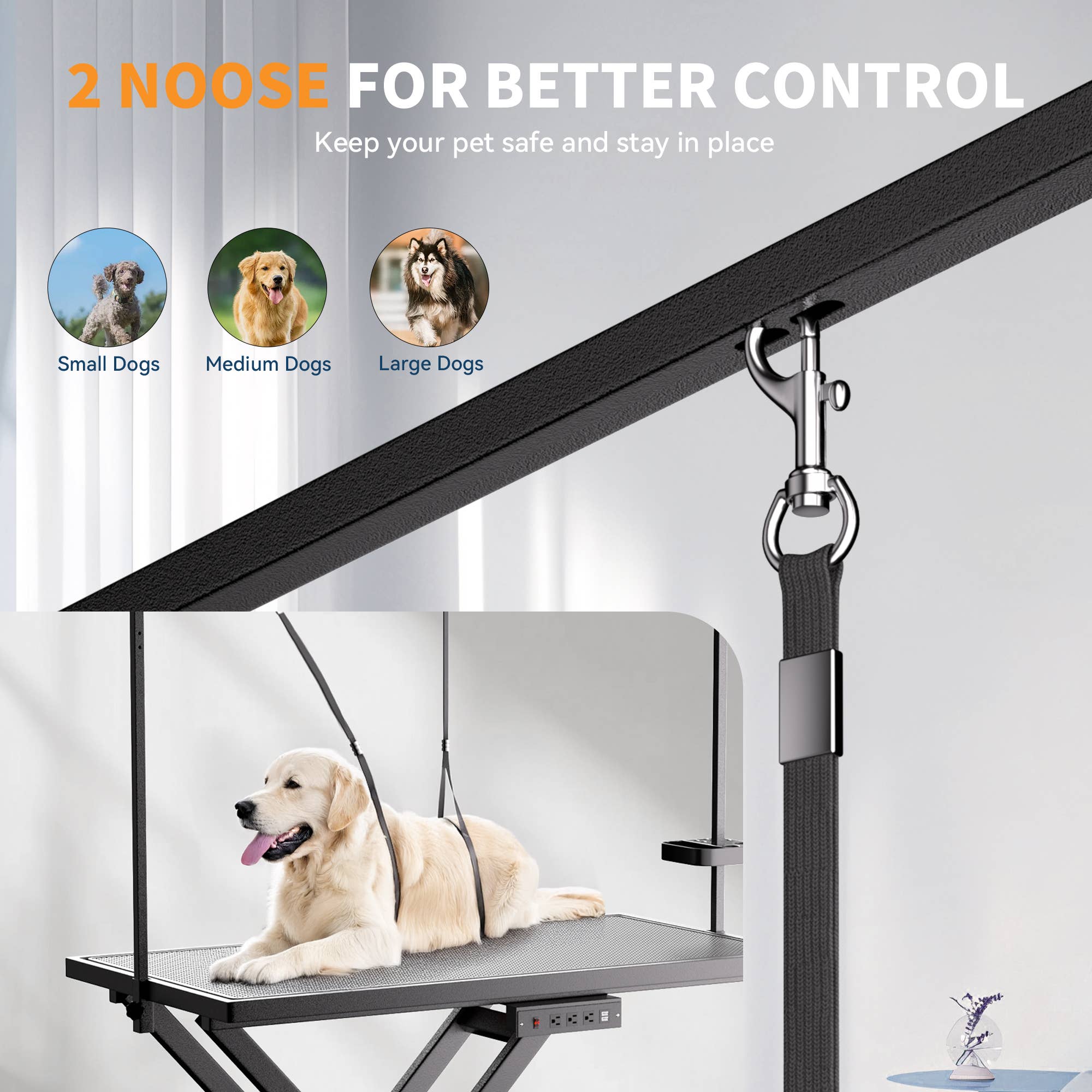 39F Inc. - 50" Electric Dog Grooming Table with Adjustable Height,Black