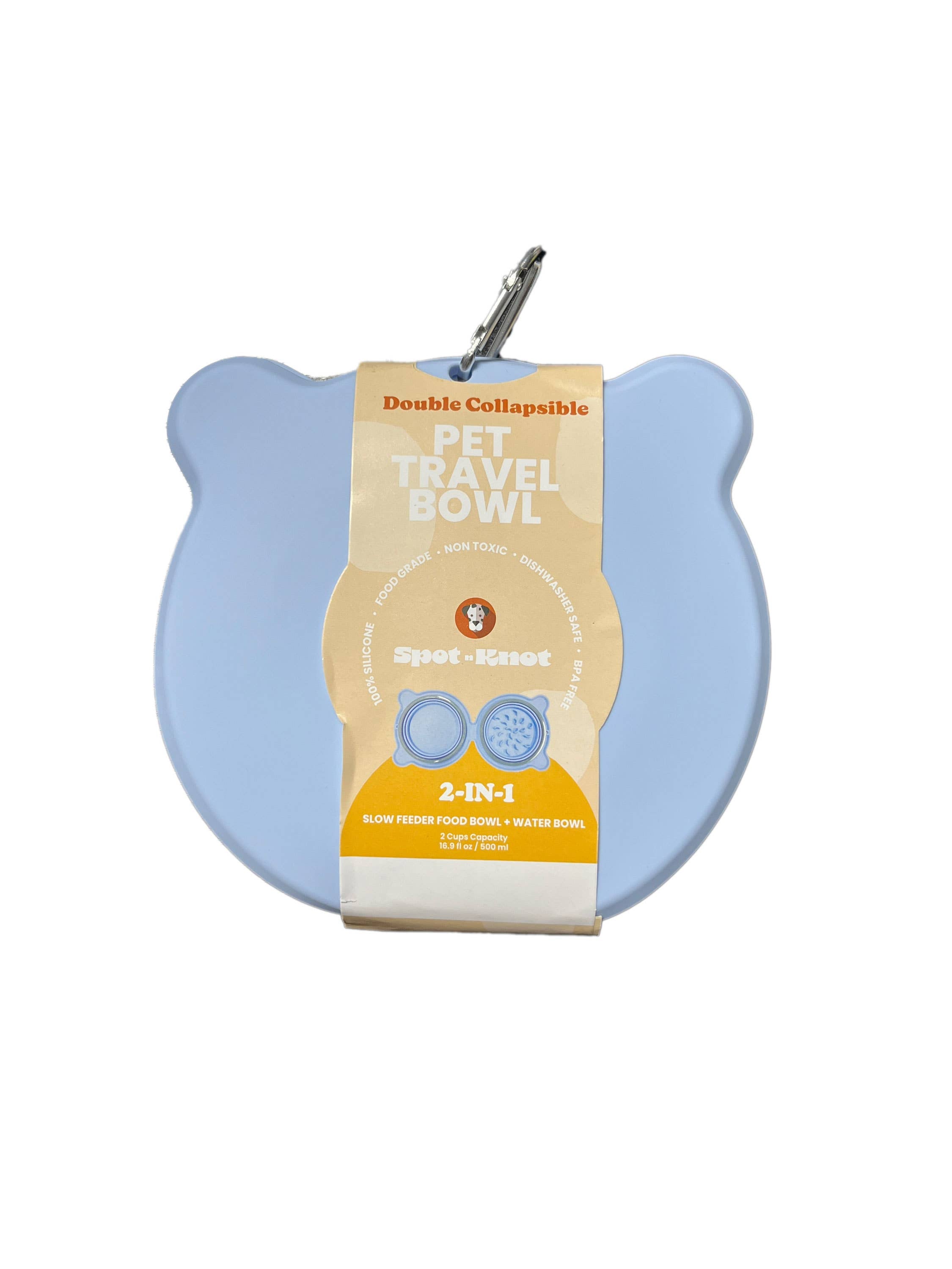 Spot N Knot - Travel Collapsible Bowl  | Slow feeder for Dog and Cat