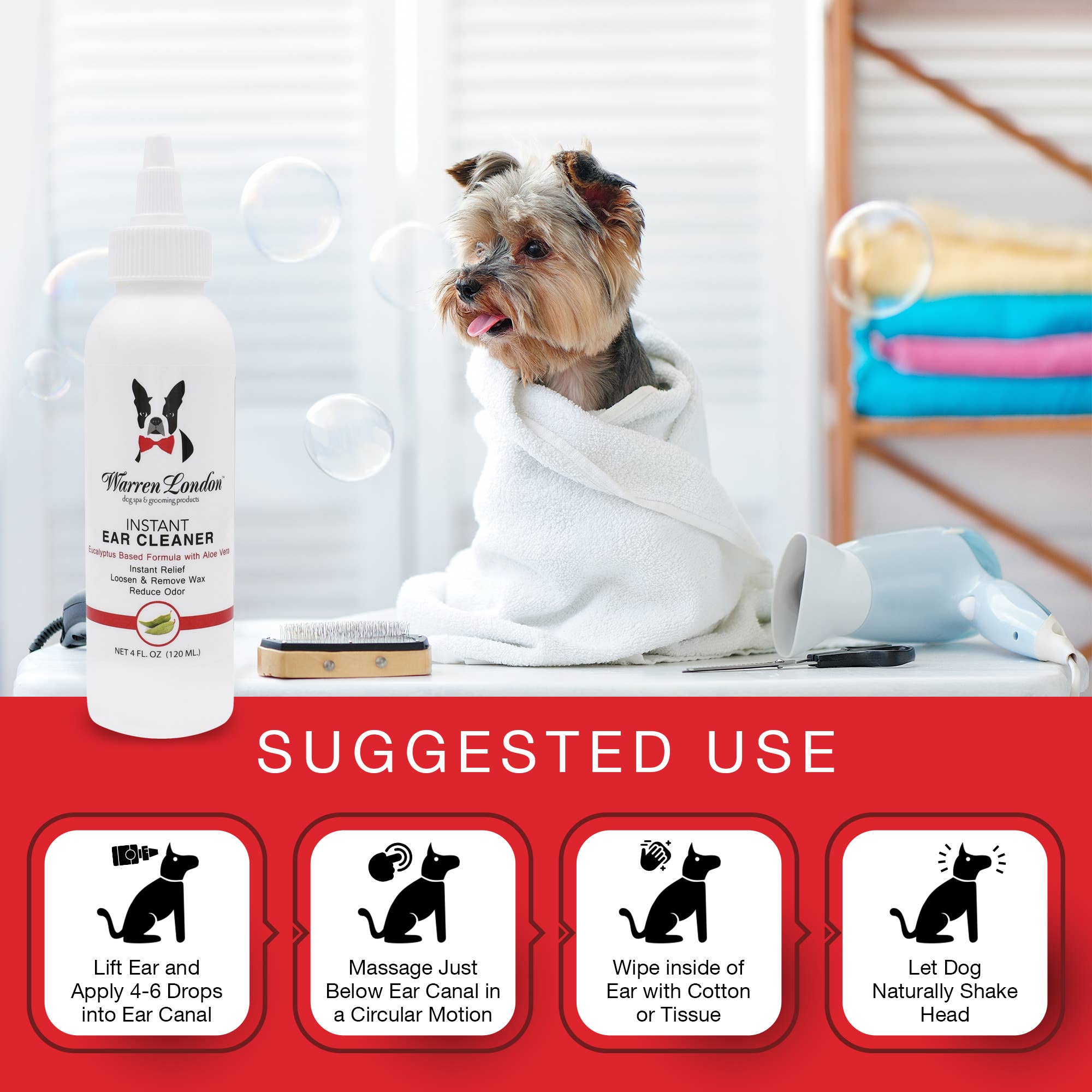 Warren London Dog Products - Instant Ear Cleaner