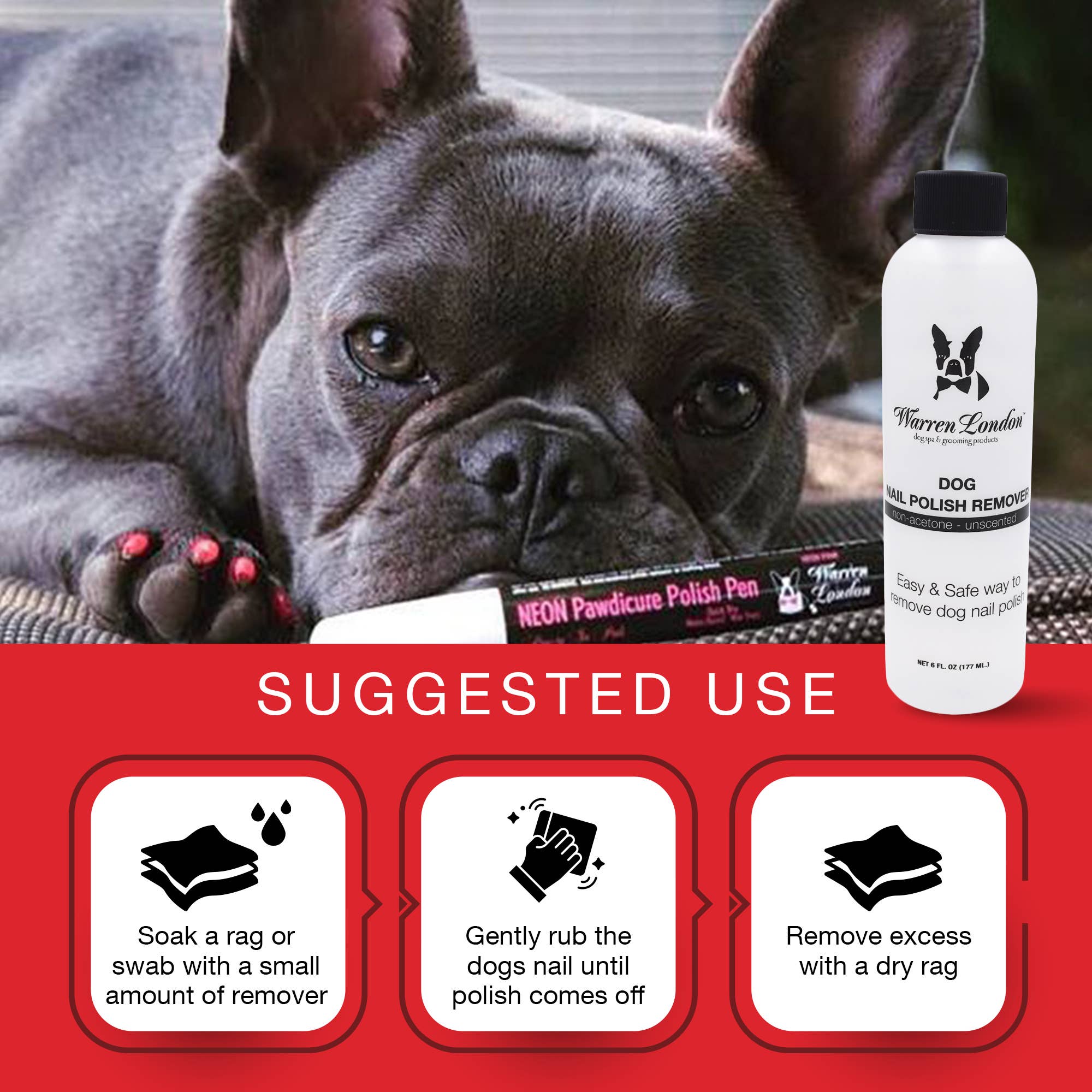 Warren London Dog Products - Dog Nail Polish Remover - 8 oz